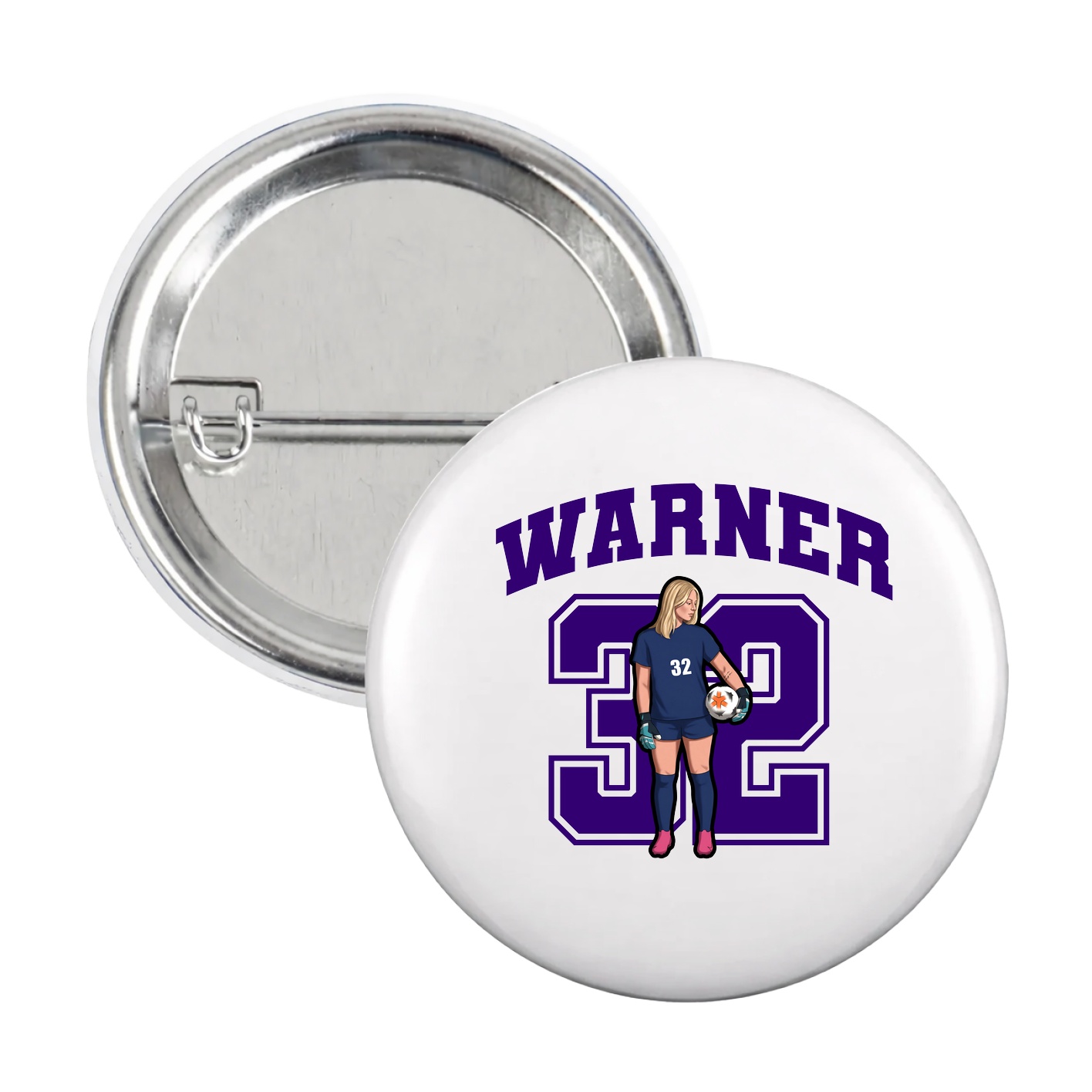 Game Day Button — Number in White