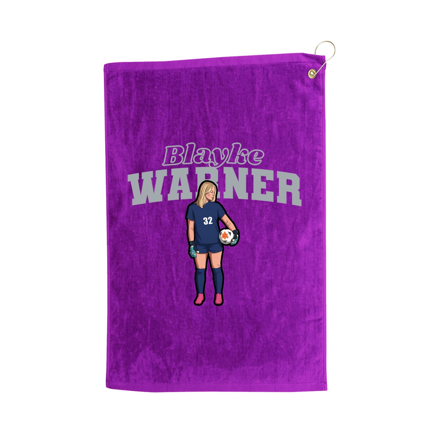 Golf Towel — Name Arch in Purple