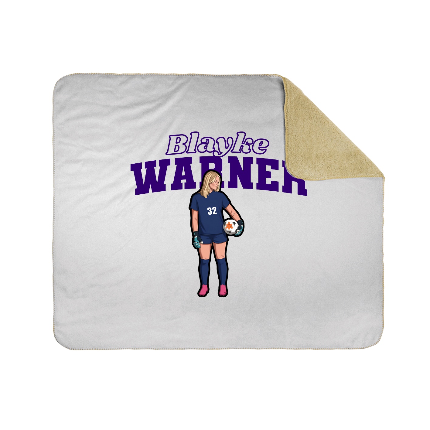 Throw Blanket — Name Arch in White