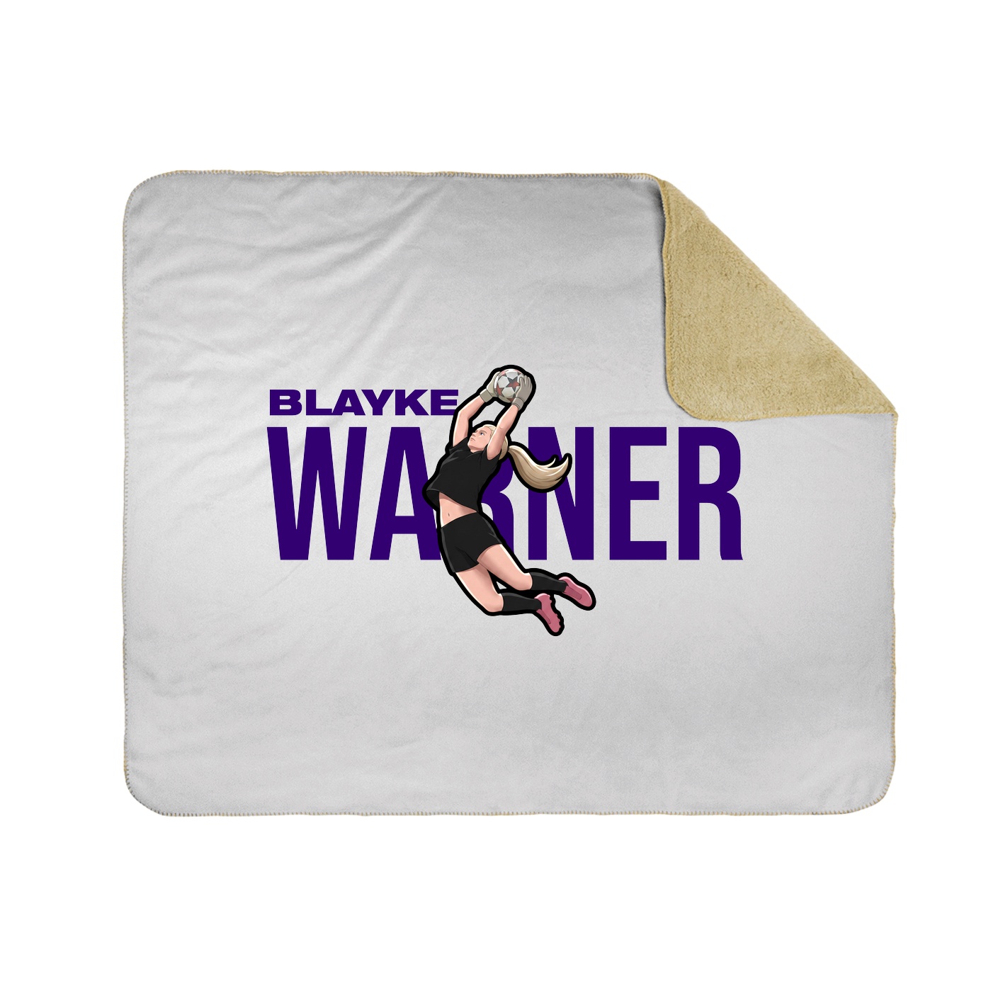Throw Blanket — Player Name in White