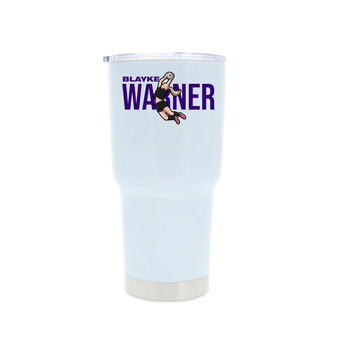 30oz Stainless Steel Tumbler — Player Name in White