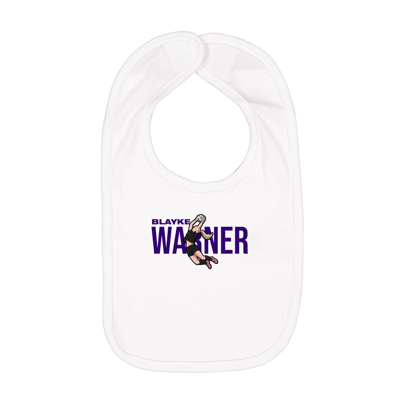 Infant Bib — Player Name in White