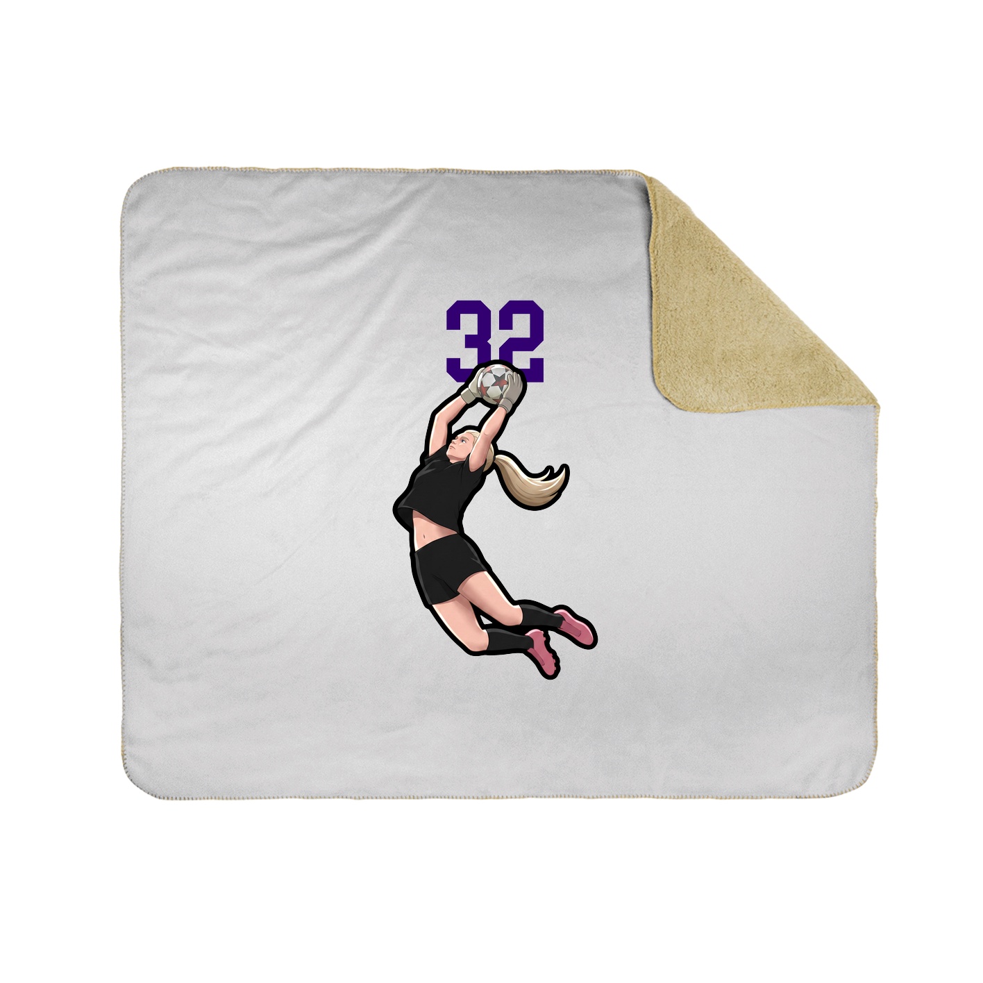 Throw Blanket — Number Top in White