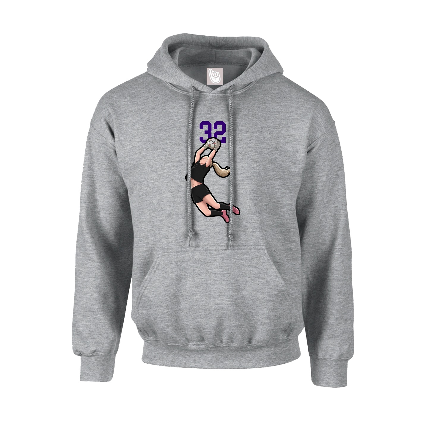 Hoodie — Number Top in Grey