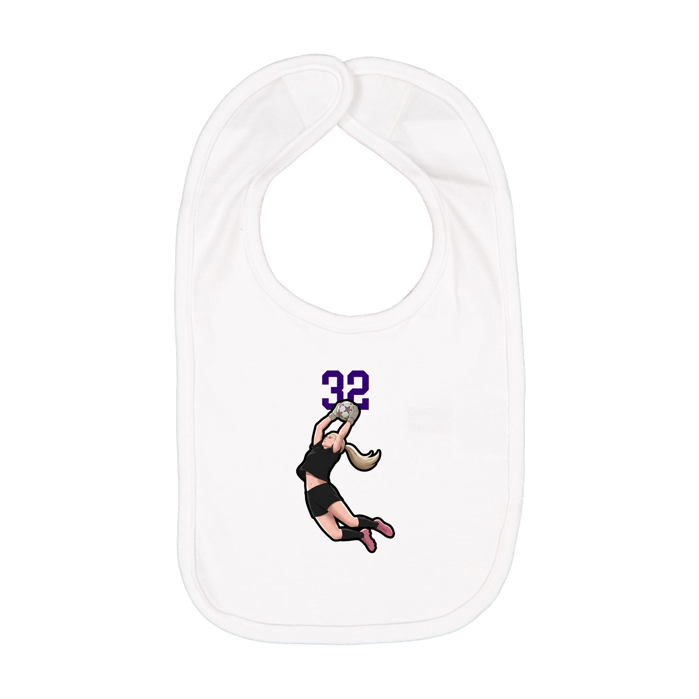 Infant Bib — Number Top in White
