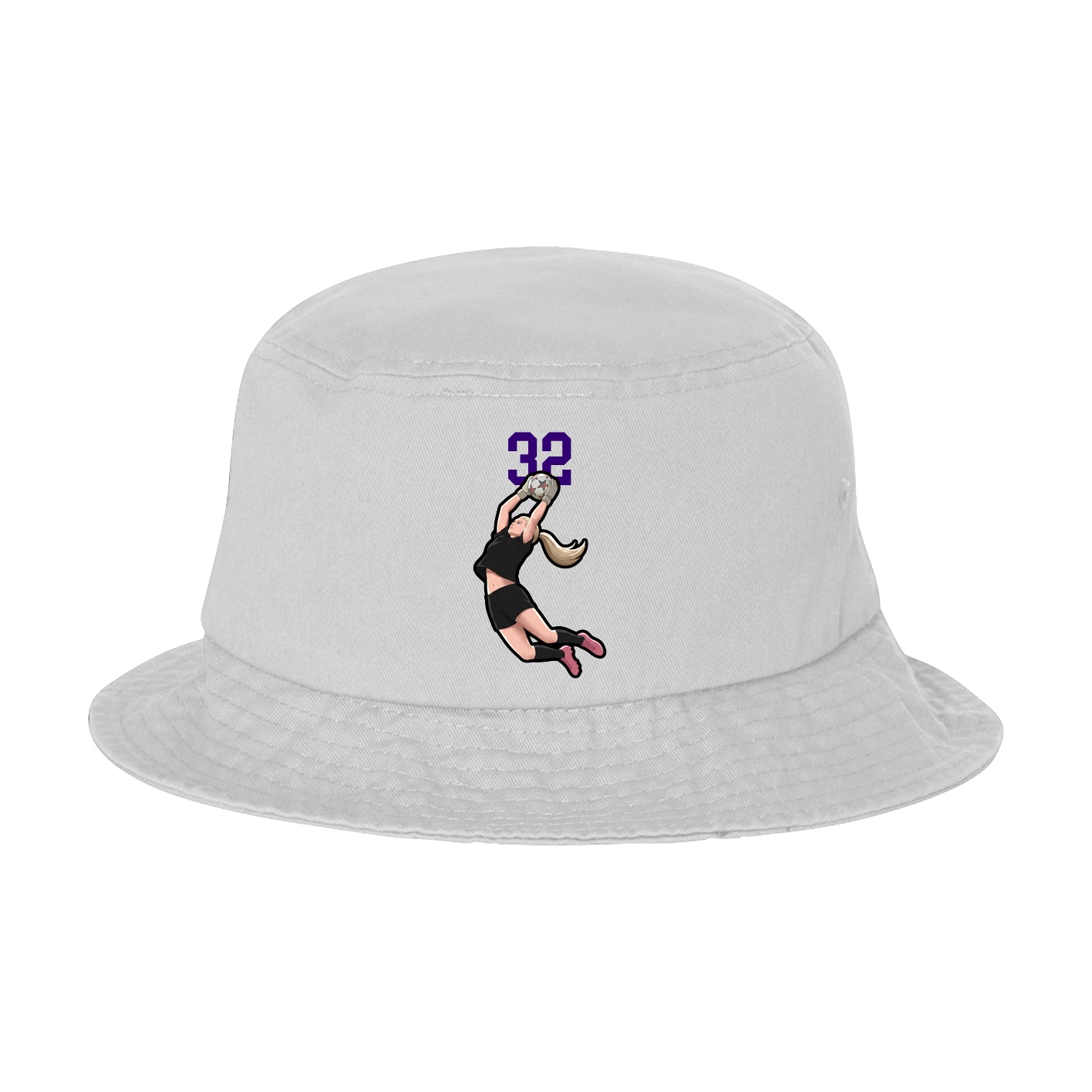 Bucket Cap — Number Top in White