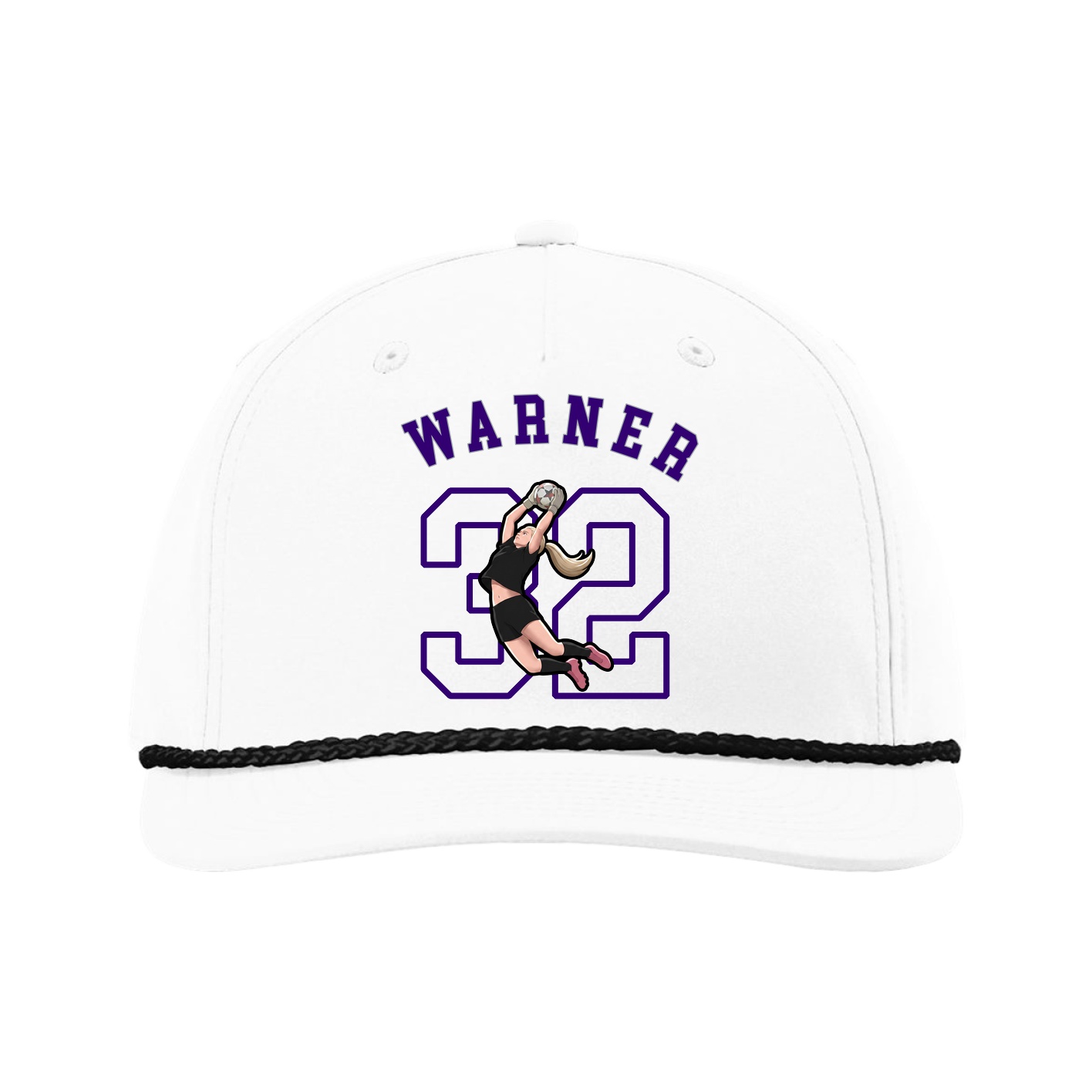 Five-Panel Classic Rope Cap — Shirsey Arch in White