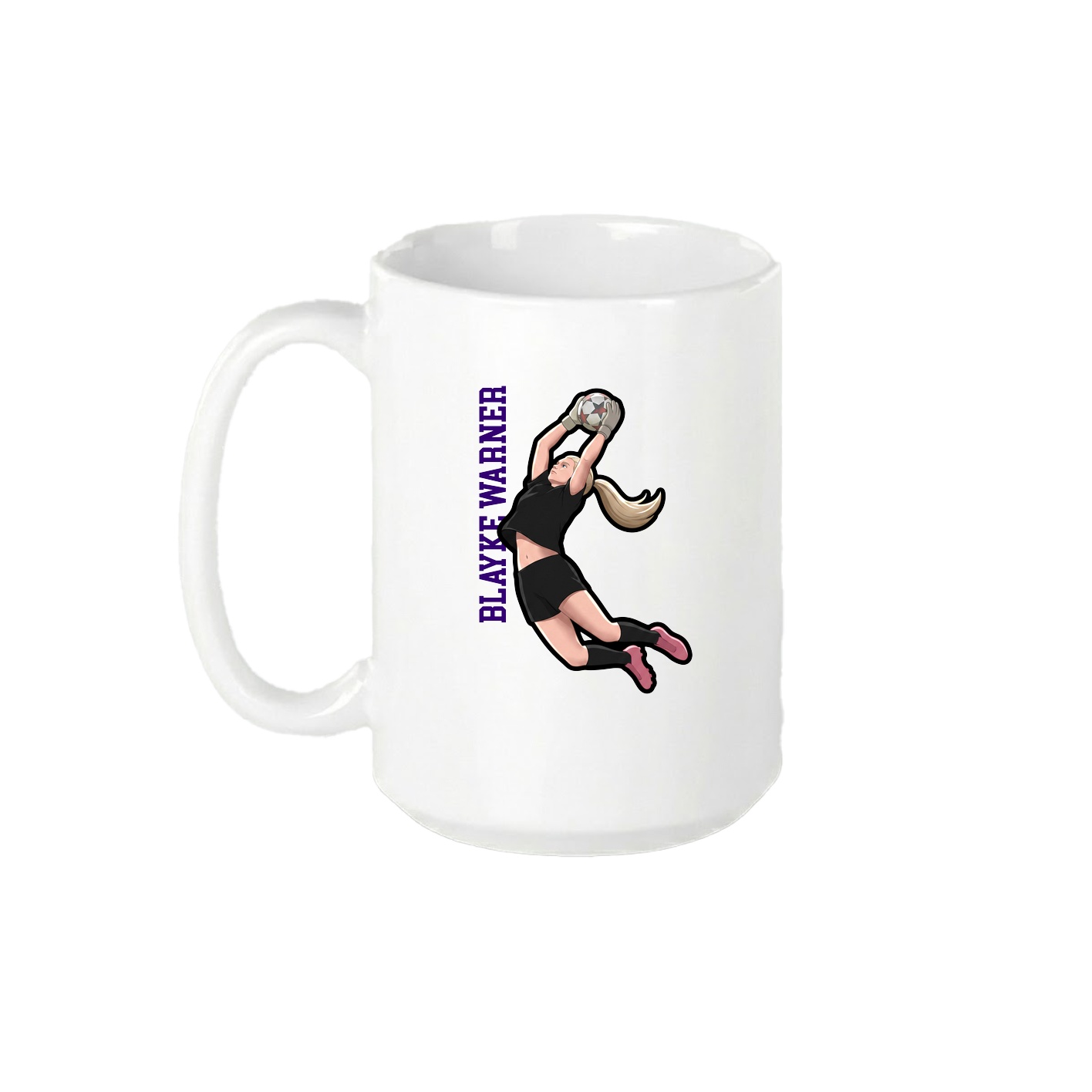 15oz Coffee Mug — Name Vertical in White
