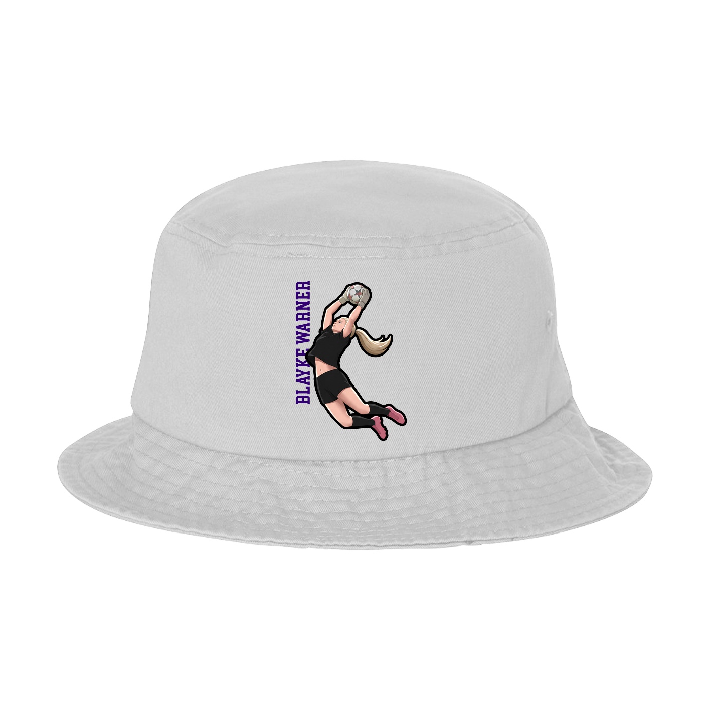 Bucket Cap — Name Vertical in White