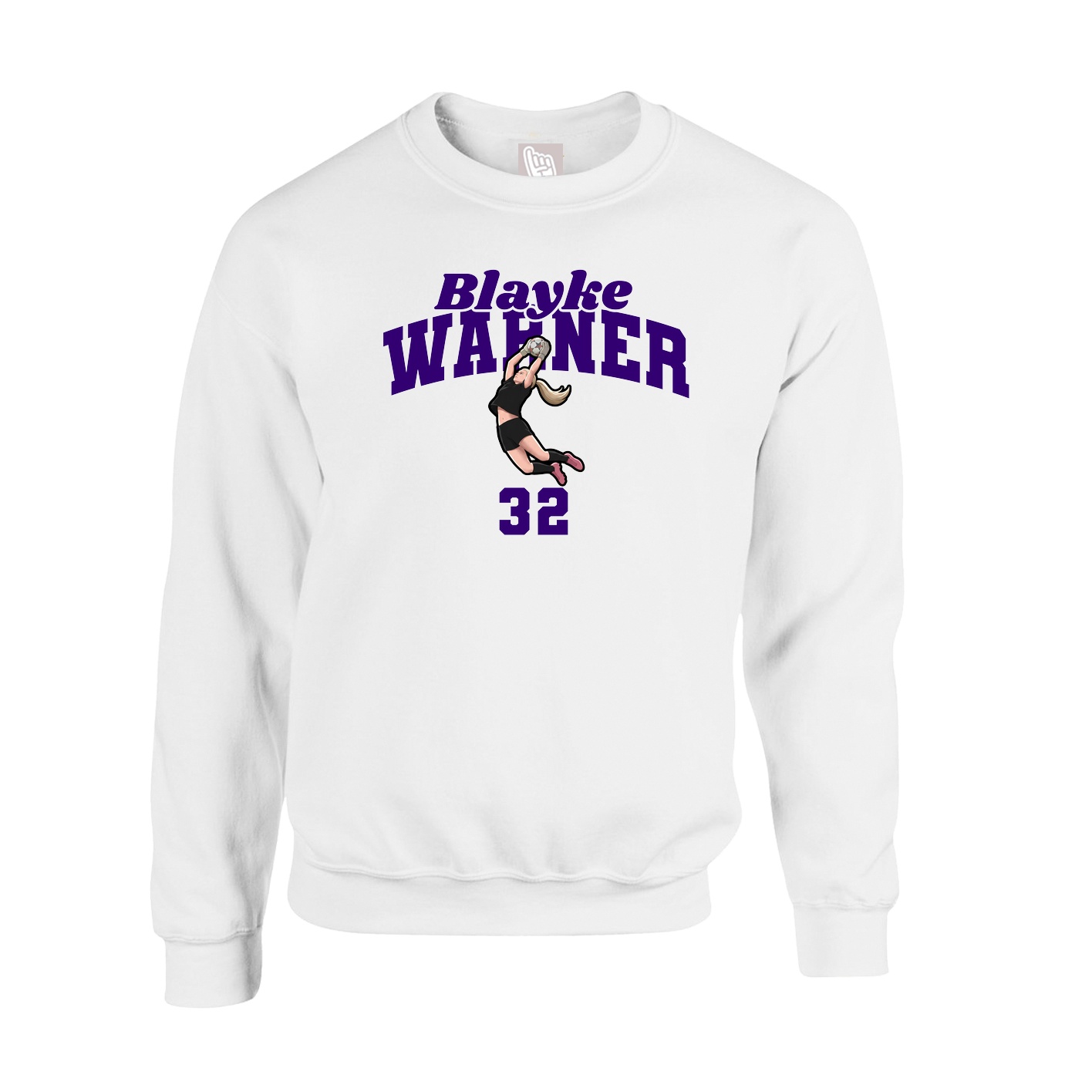 Fleece Crew — Signature Arch in White