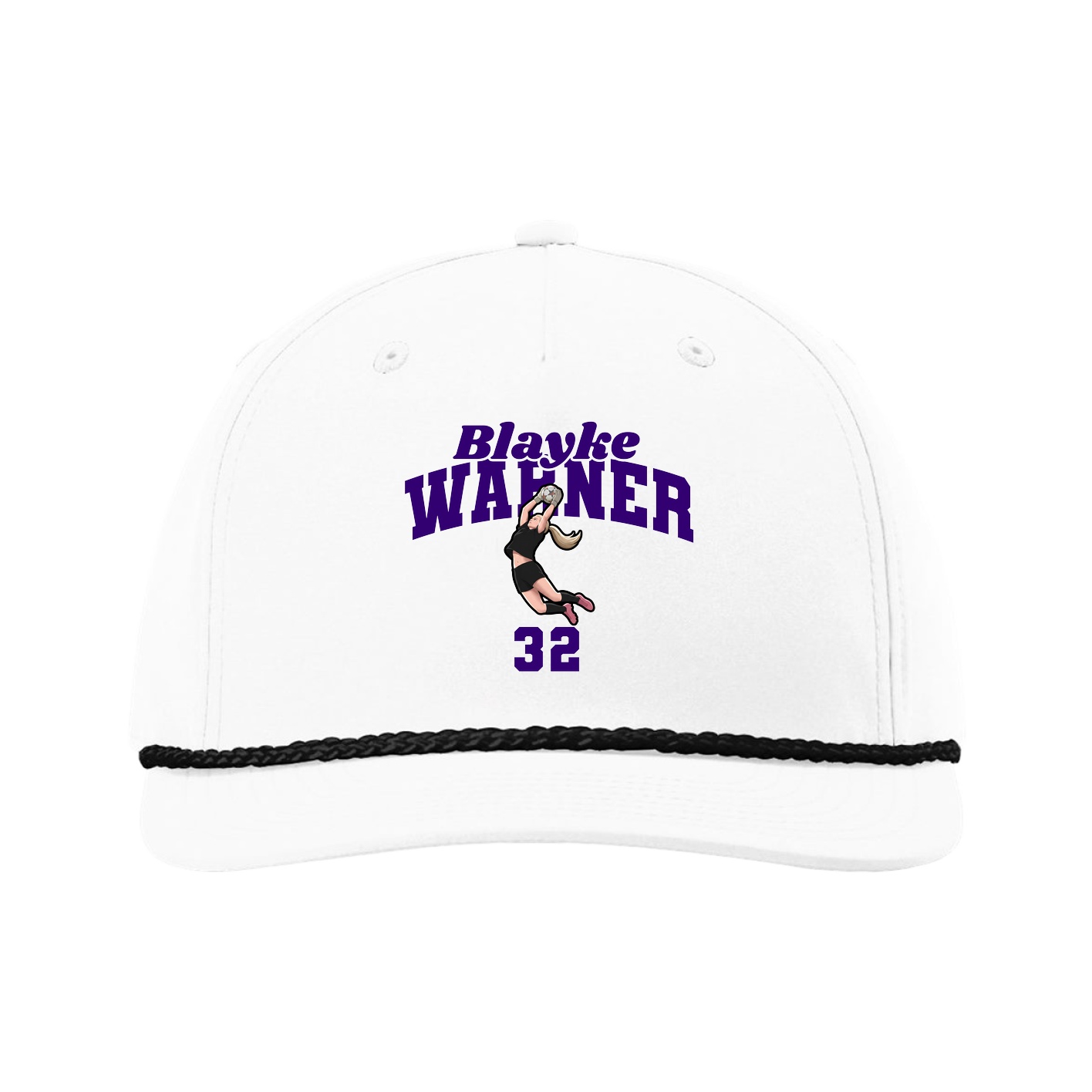 Five-Panel Classic Rope Cap — Signature Arch in White