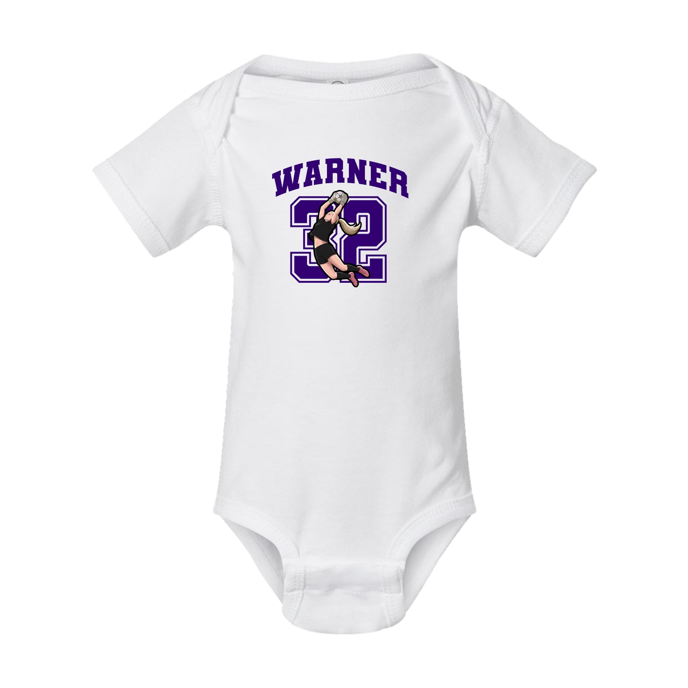Baby Onesie — Number in White