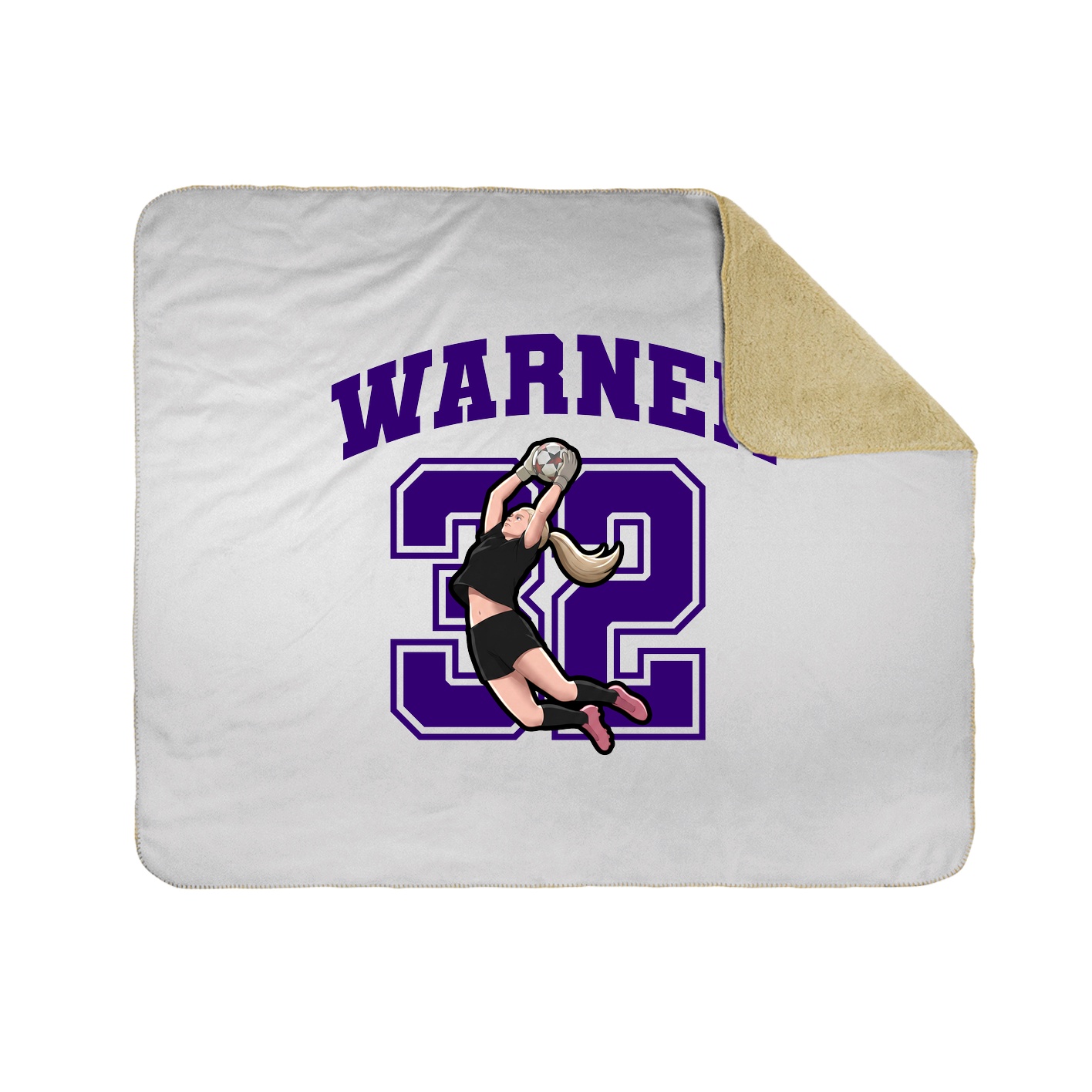 Throw Blanket — Number in White