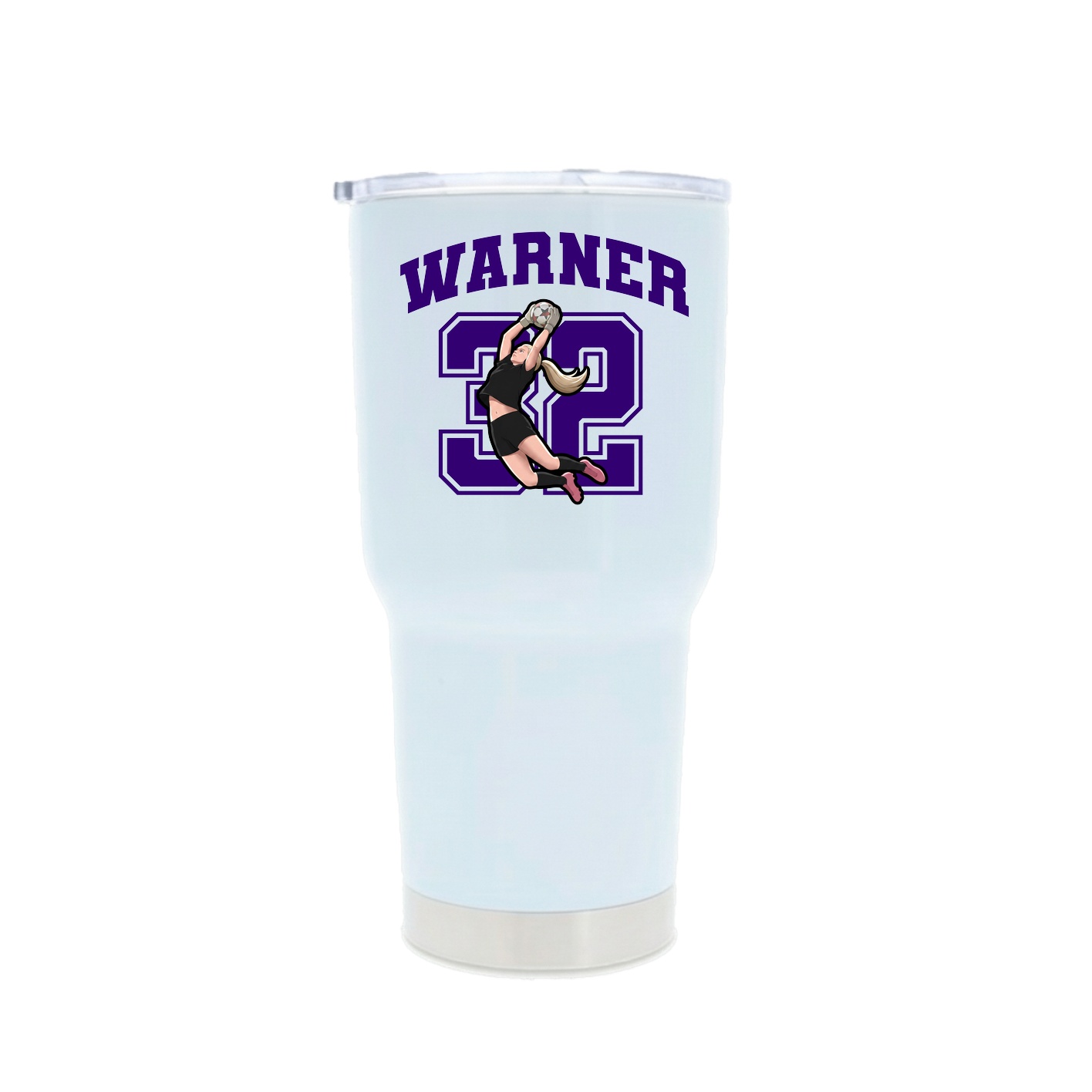 30oz Stainless Steel Tumbler — Number in White