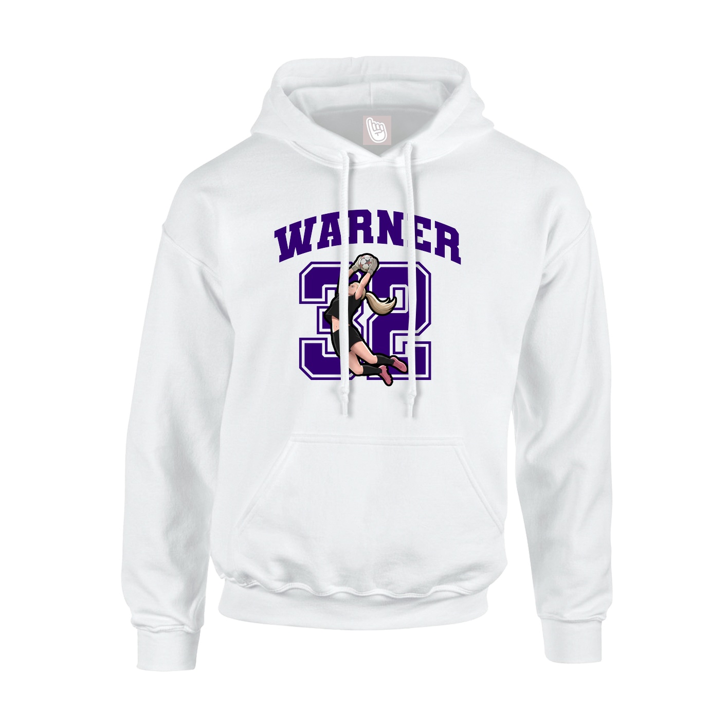 Hoodie — Number in White