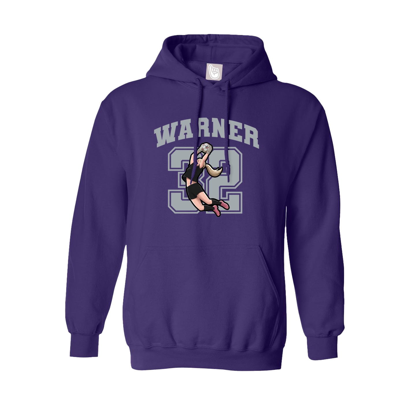 Youth Hoodie — Number in Purple