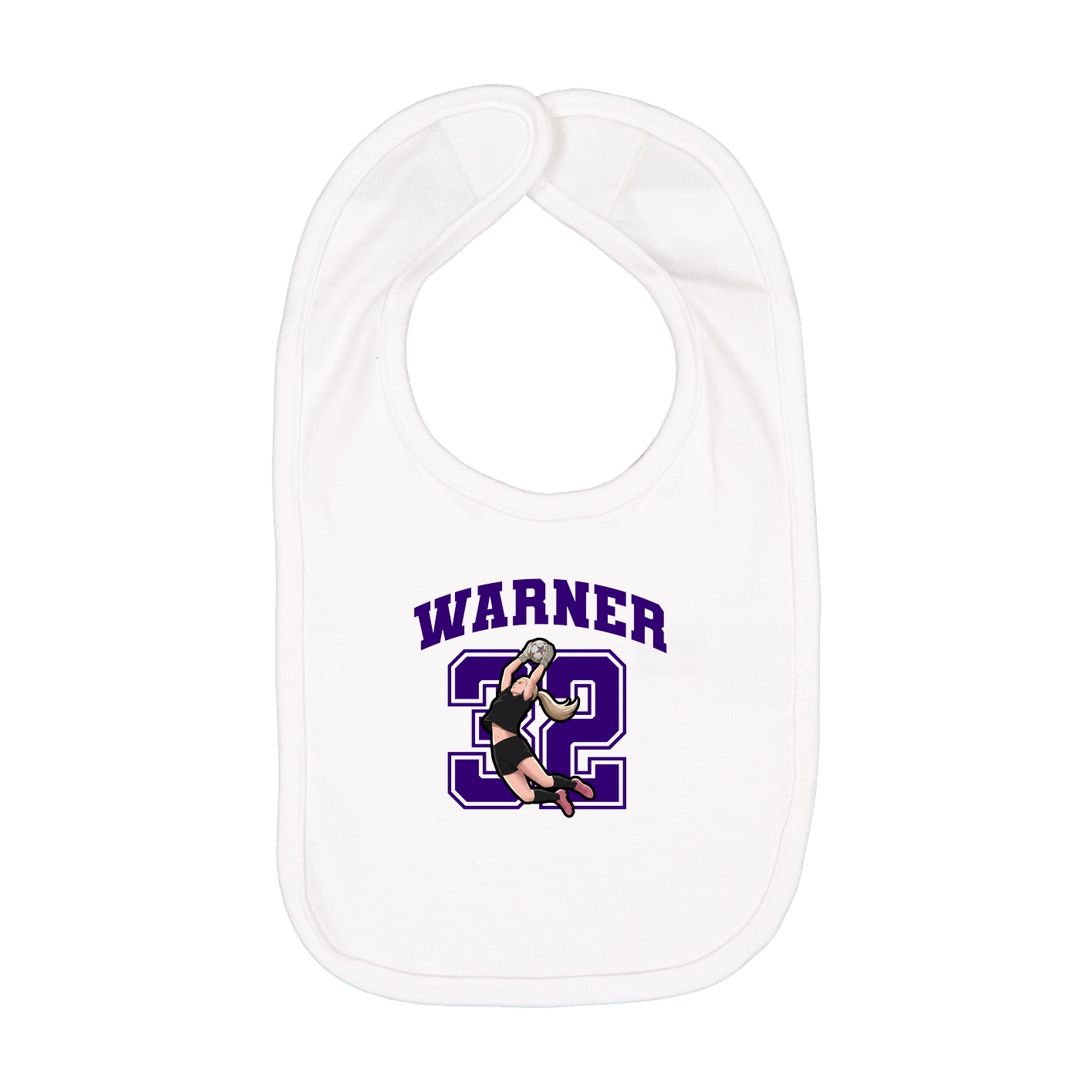 Infant Bib — Number in White