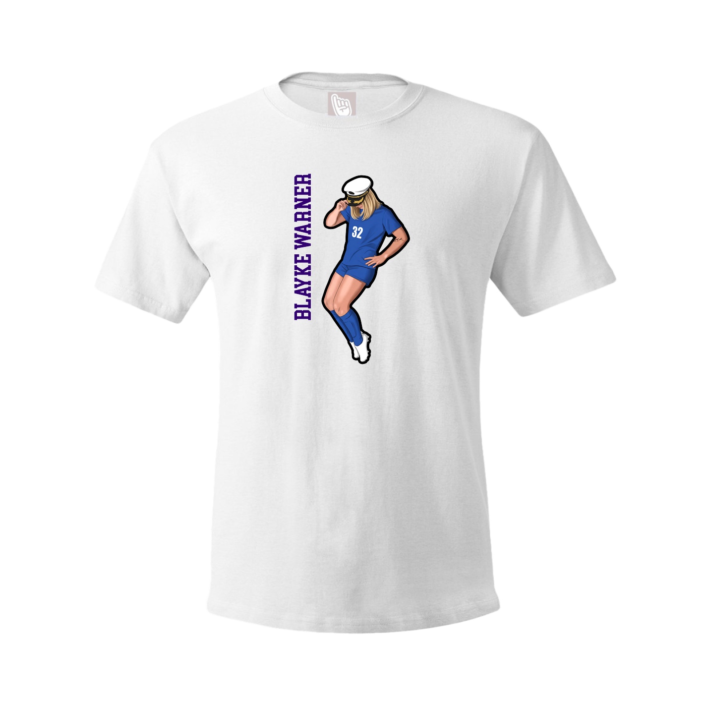 Youth Tee — Name Vertical in White