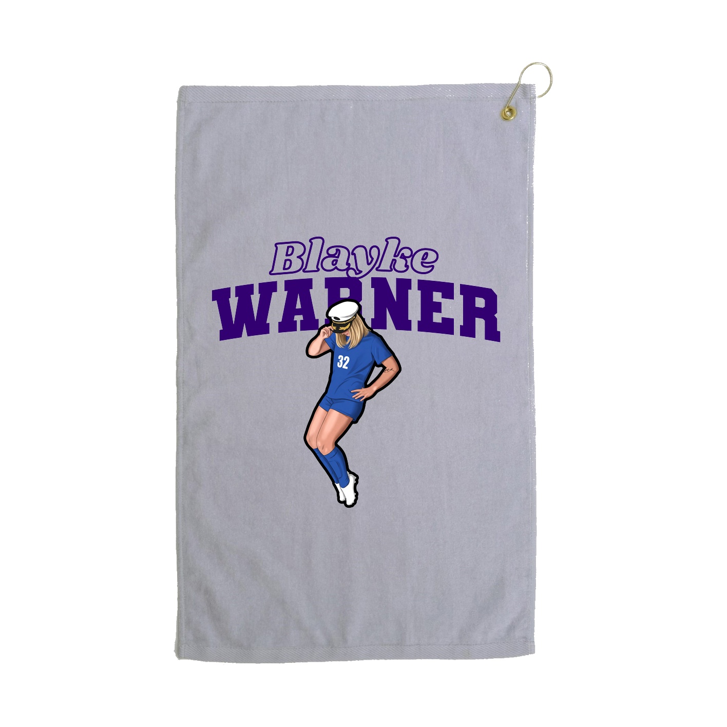 Golf Towel — Name Arch in Grey