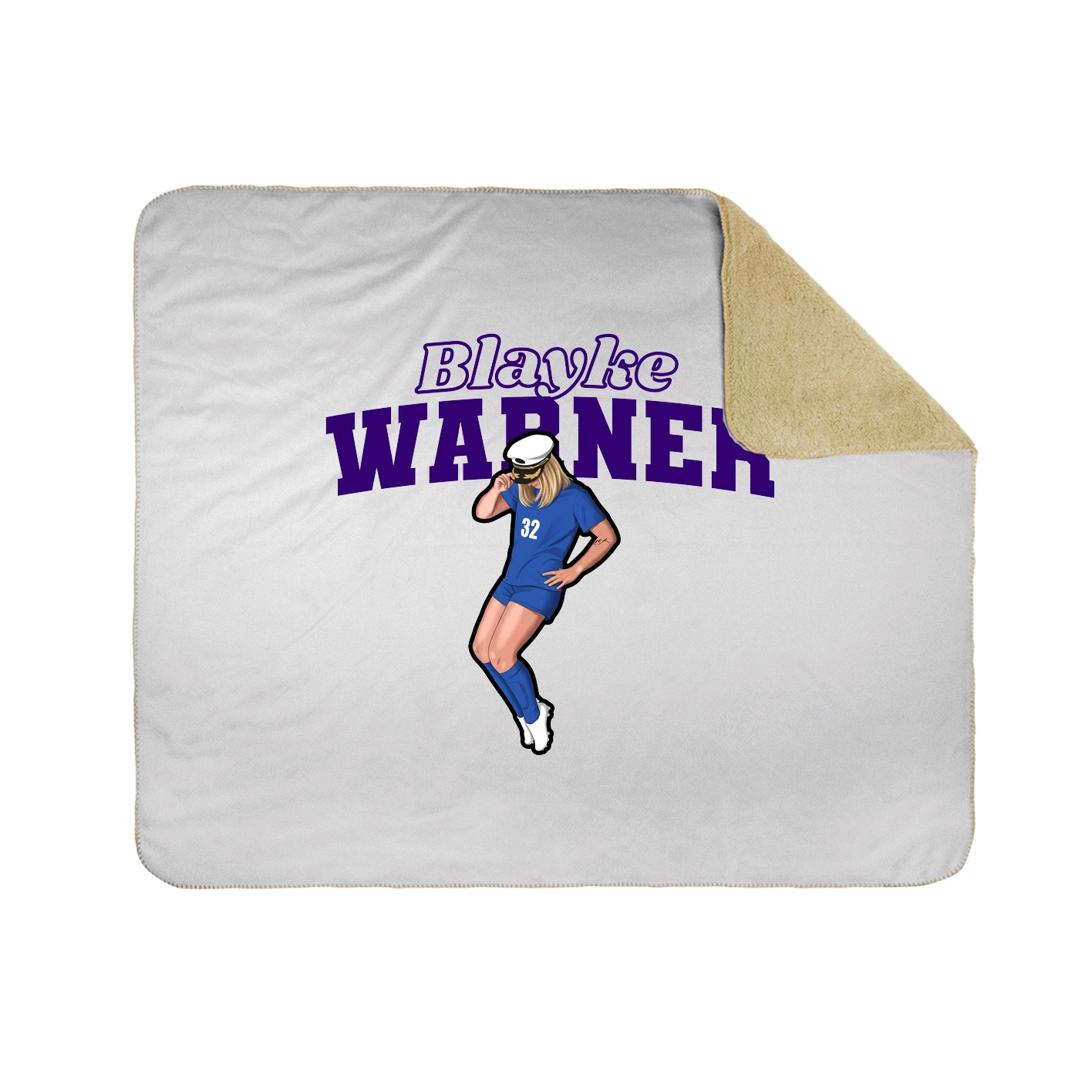 Throw Blanket — Name Arch in White