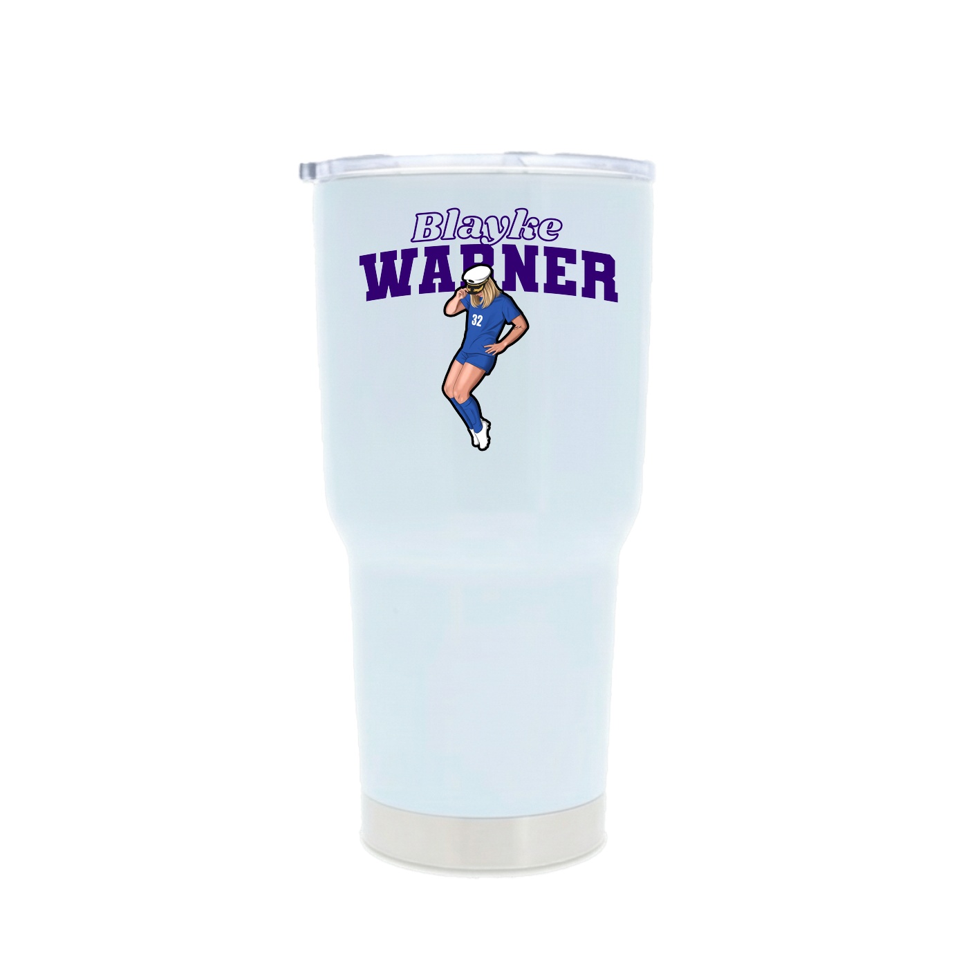 30oz Stainless Steel Tumbler — Name Arch in White