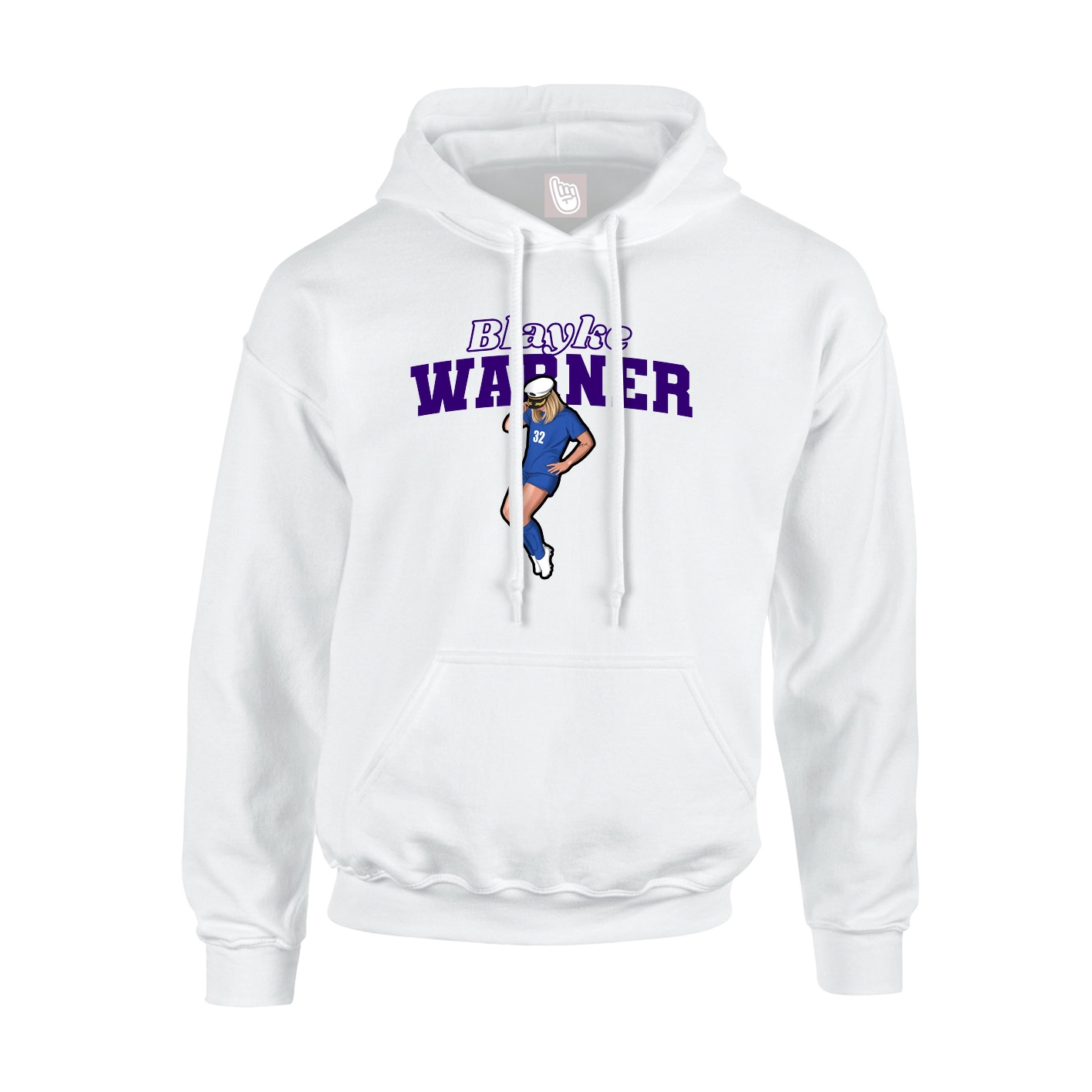 Youth Hoodie — Name Arch in White