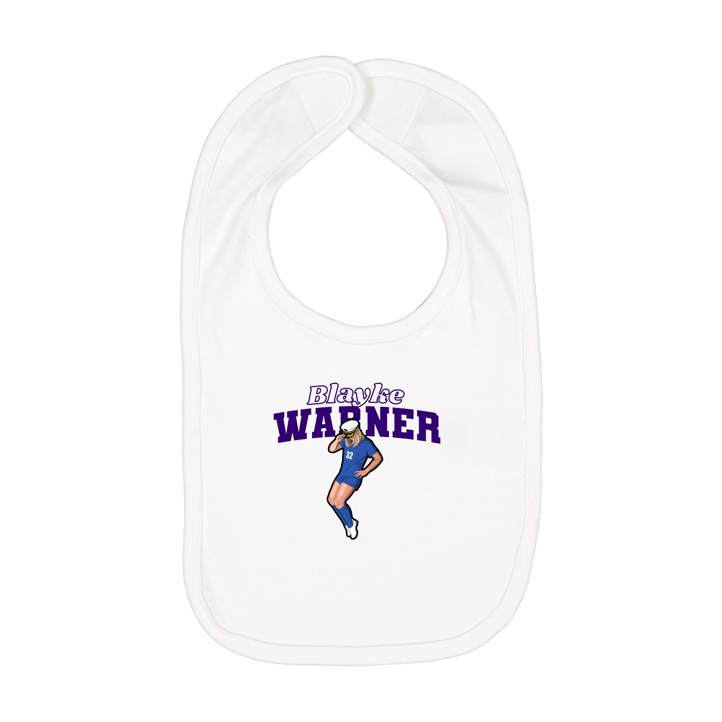 Infant Bib — Name Arch in White