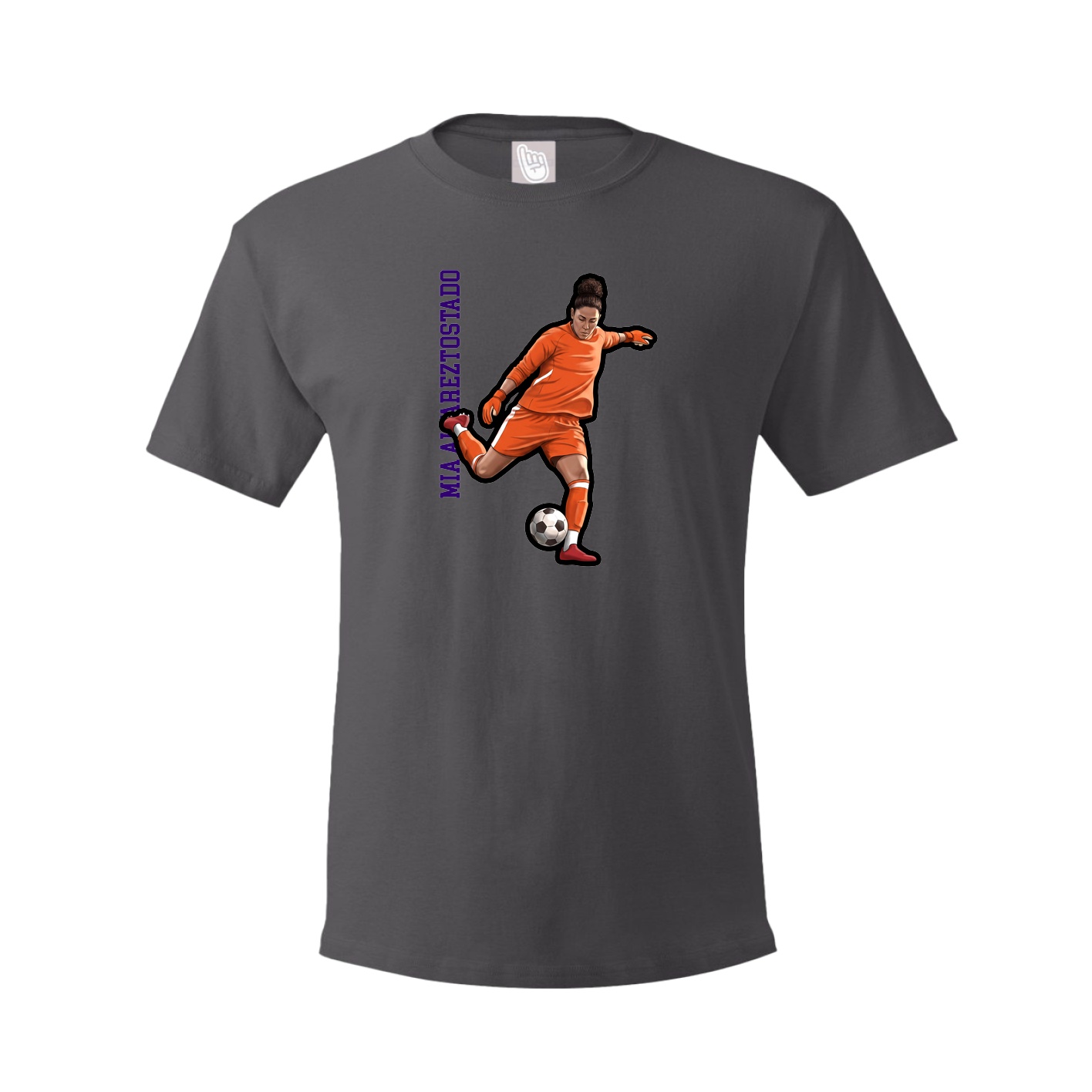 Tee — Name Vertical in Grey