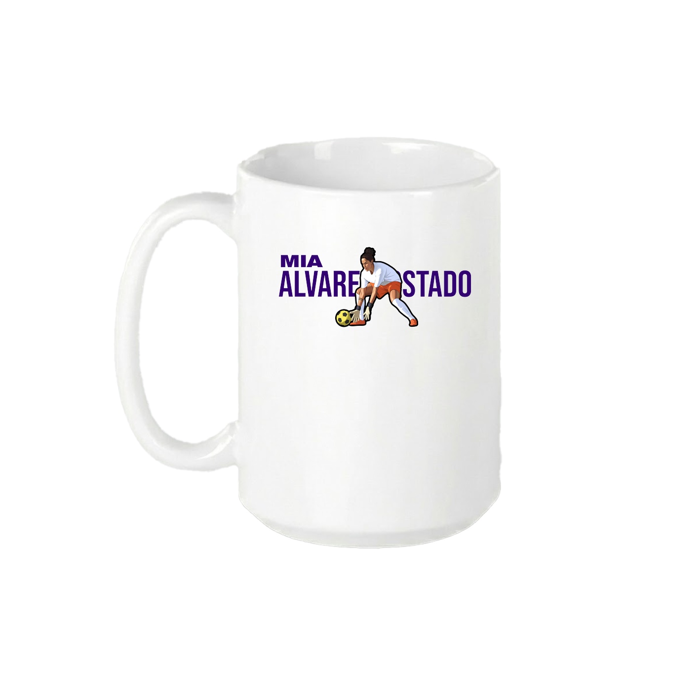 15oz Coffee Mug — Player Name in White