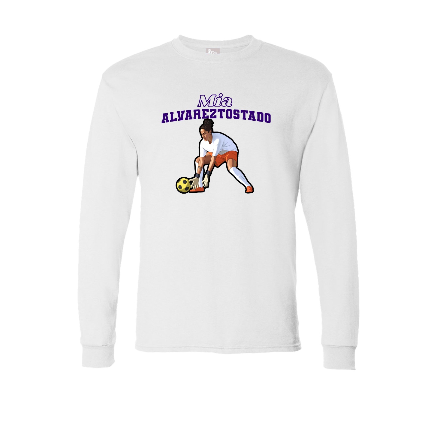 Long Sleeve Tee — Name Arch in White