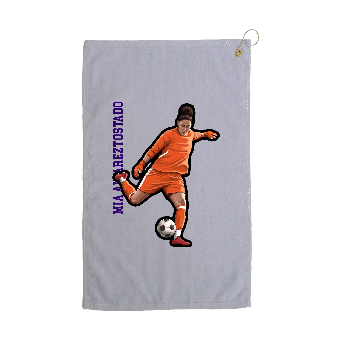 Golf Towel — Name Vertical in Grey