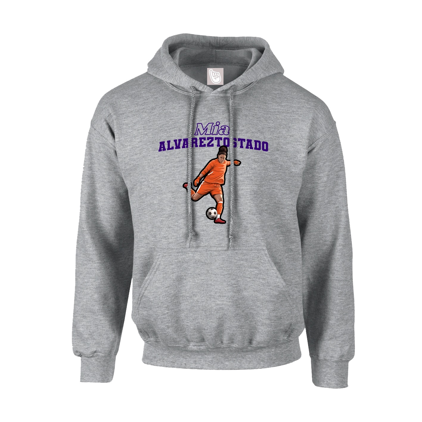 Youth Hoodie — Name Arch in Grey