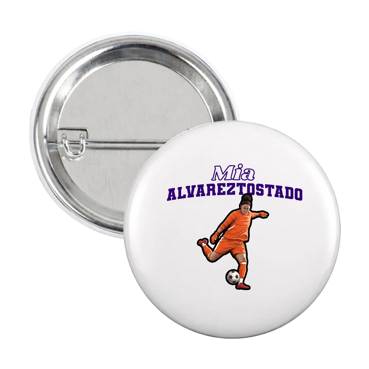 Game Day Button — Name Arch in White