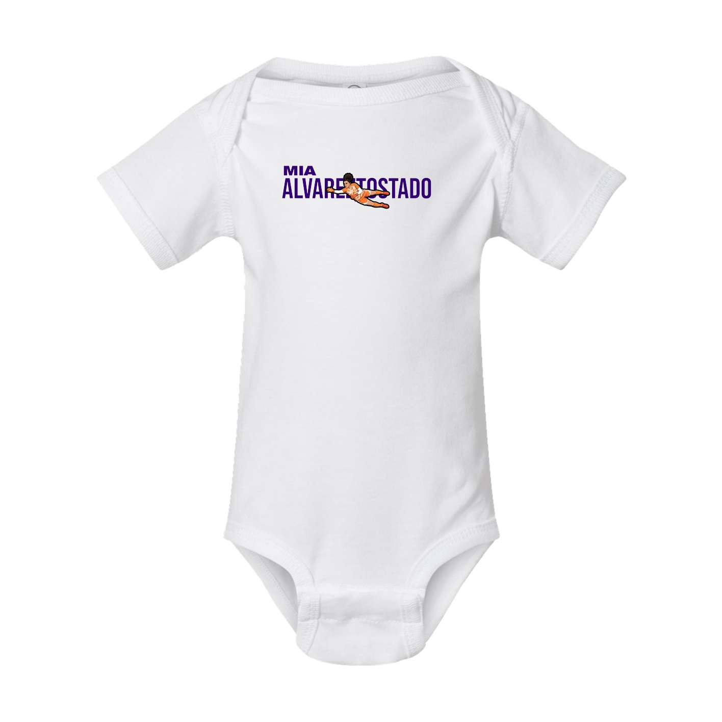 Baby Onesie — Player Name in White