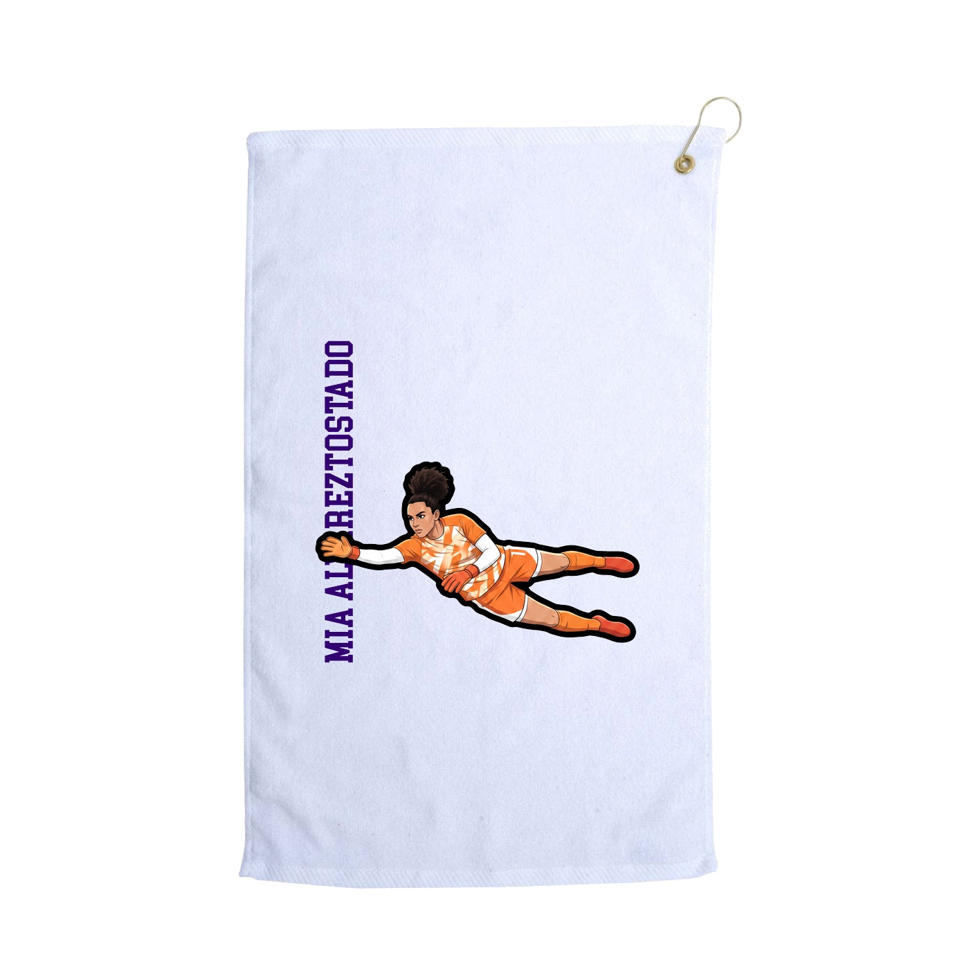 Golf Towel — Name Vertical in White