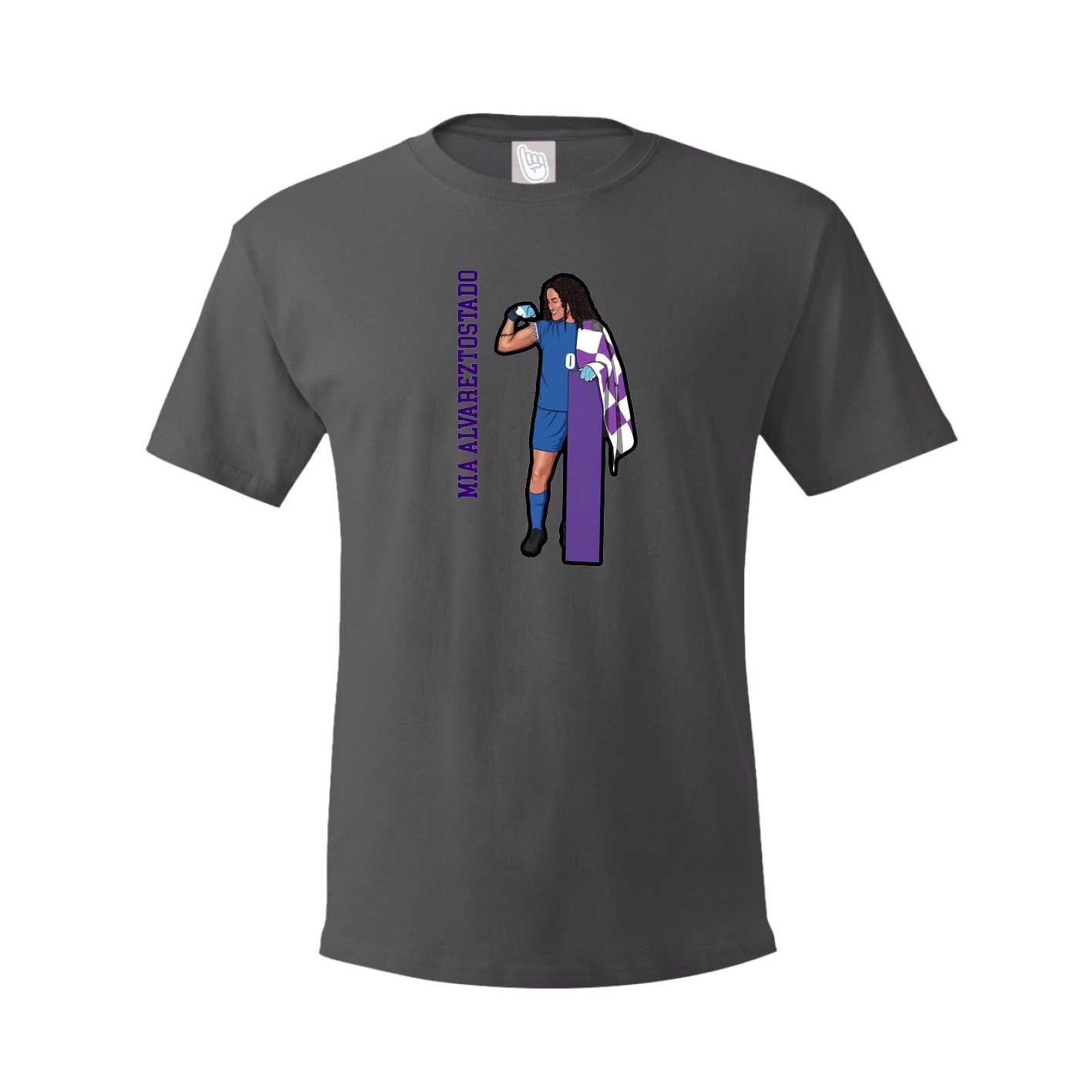 Tee — Name Vertical in Grey