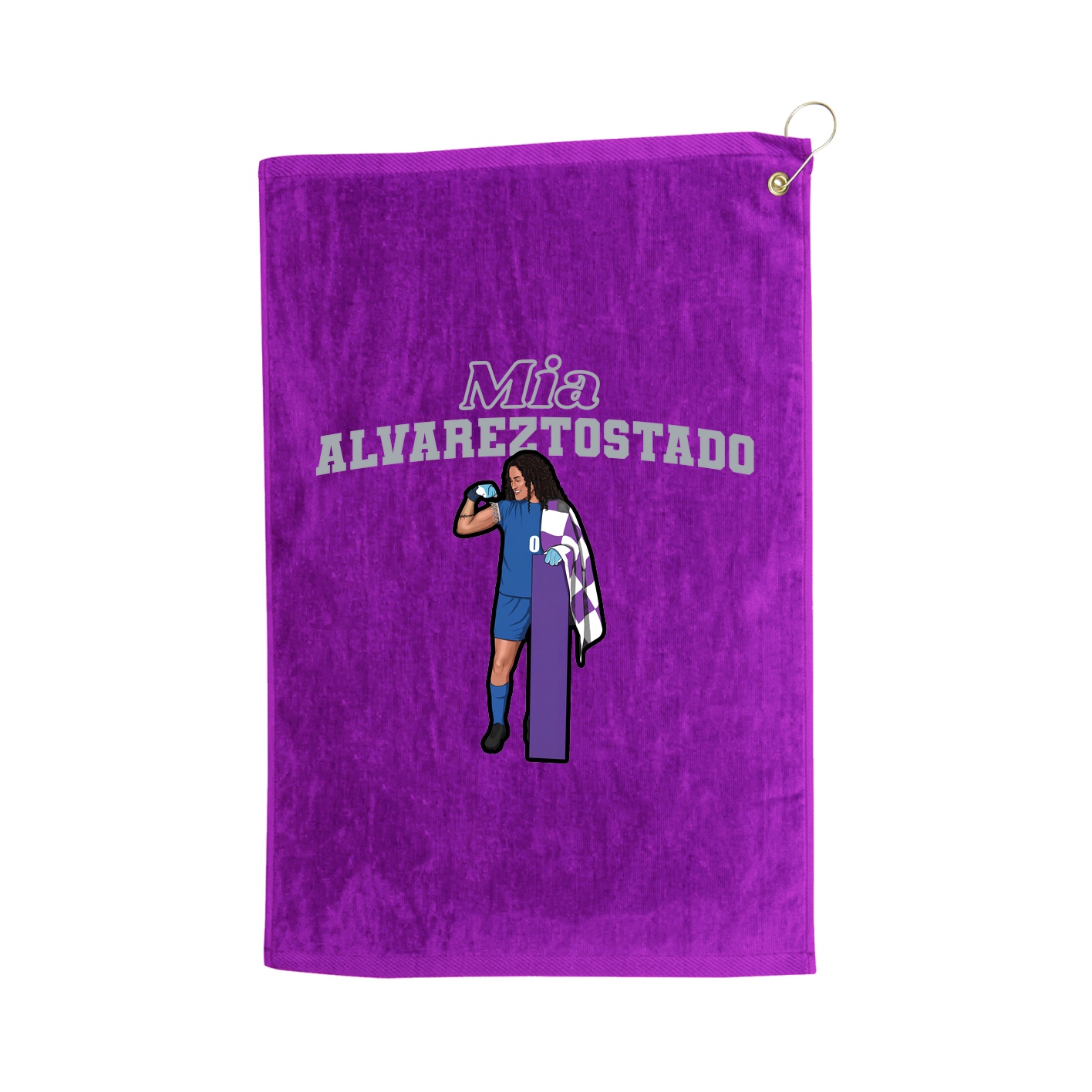 Golf Towel — Name Arch in Purple