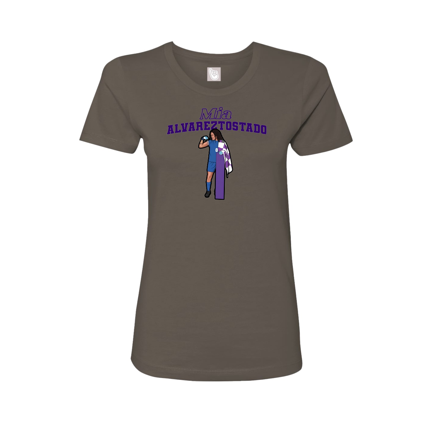 Fitted Women's Tee — Name Arch in Grey
