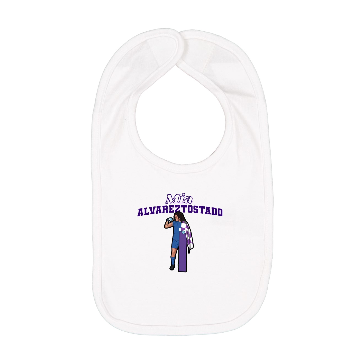 Infant Bib — Name Arch in White