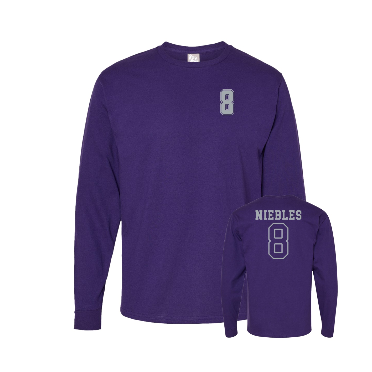 Long Sleeve Tee — Chest Back in Purple