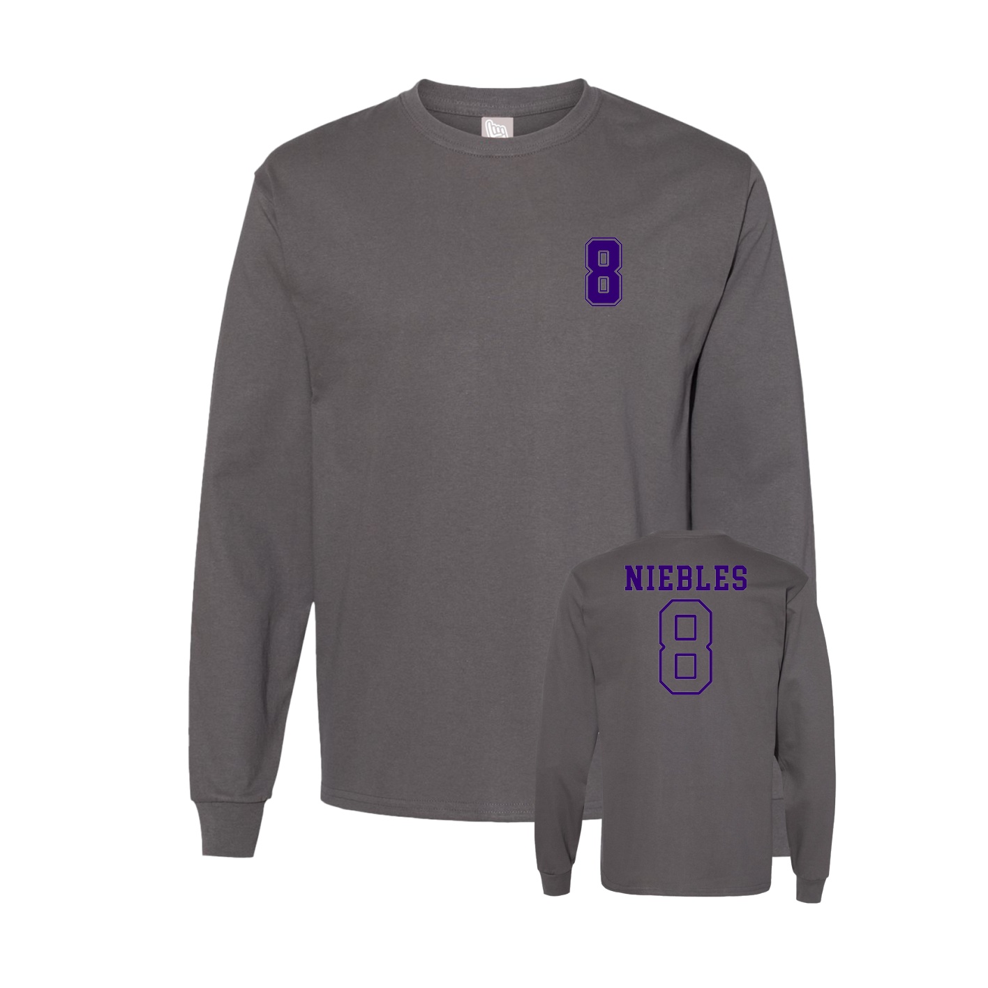 Long Sleeve Tee — Chest Back in Grey