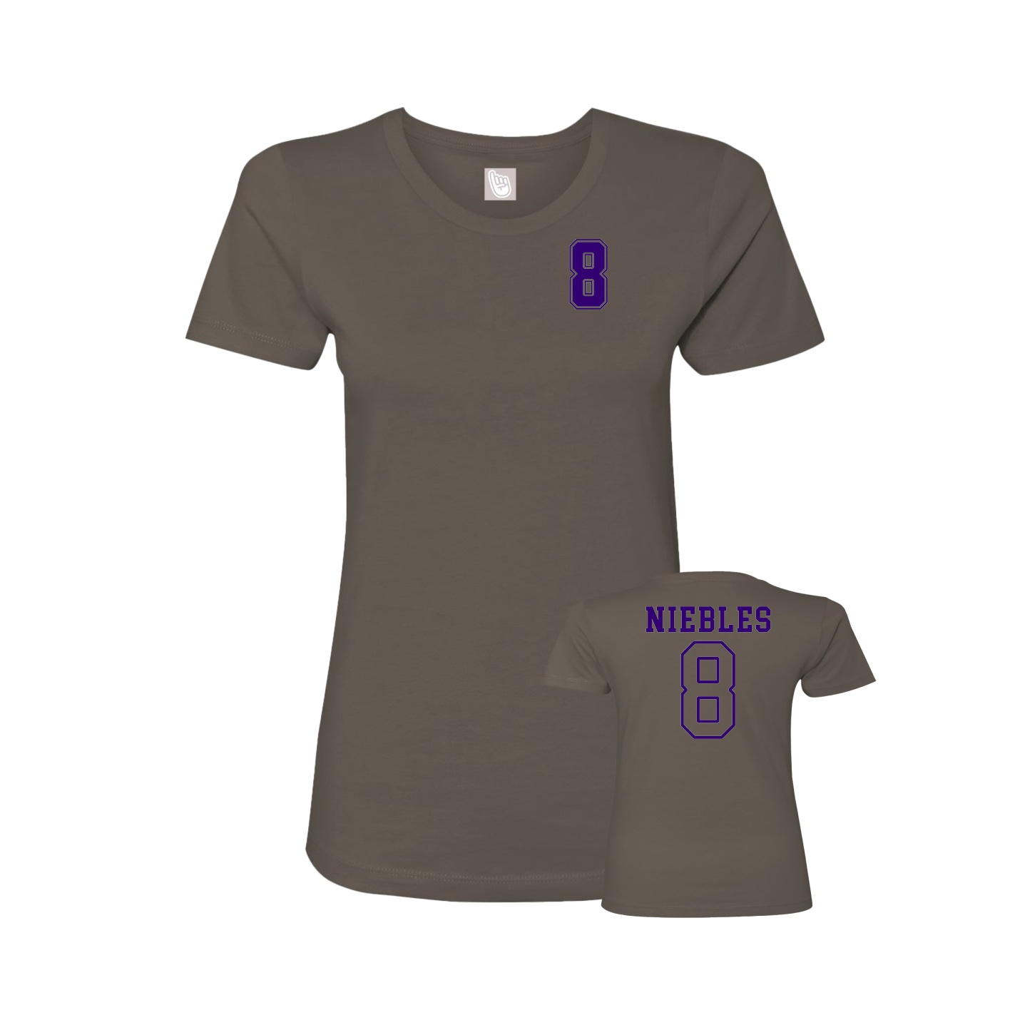 Womens Tee — Chest Back in Grey