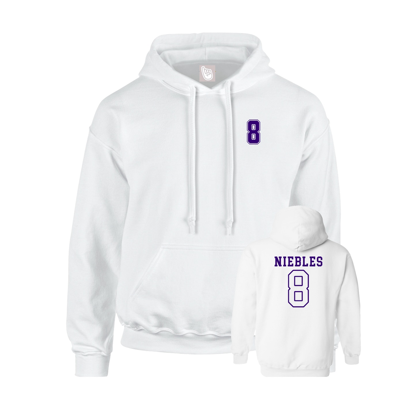 Hoodie — Chest Back in White