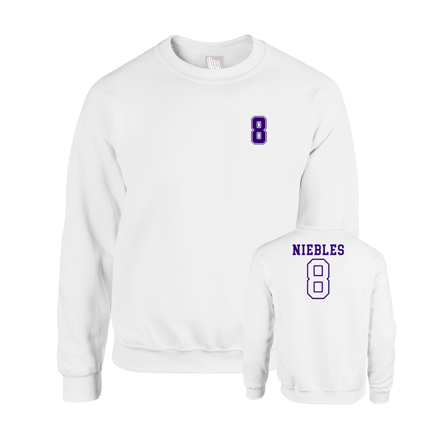 Fleece Crew — Chest Back in White