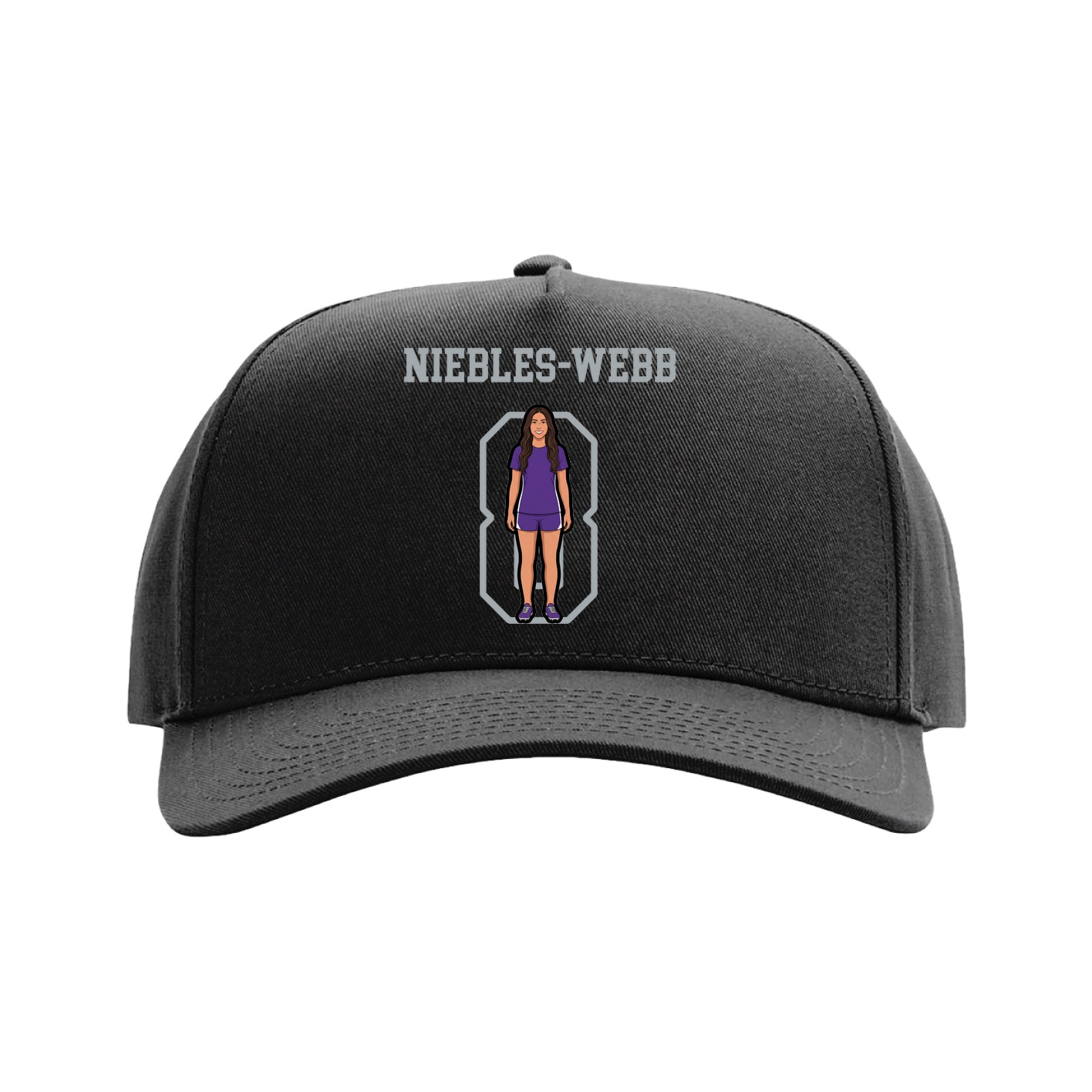 Full Fabric Five-Panel Champ Cap — Shirsey in Black