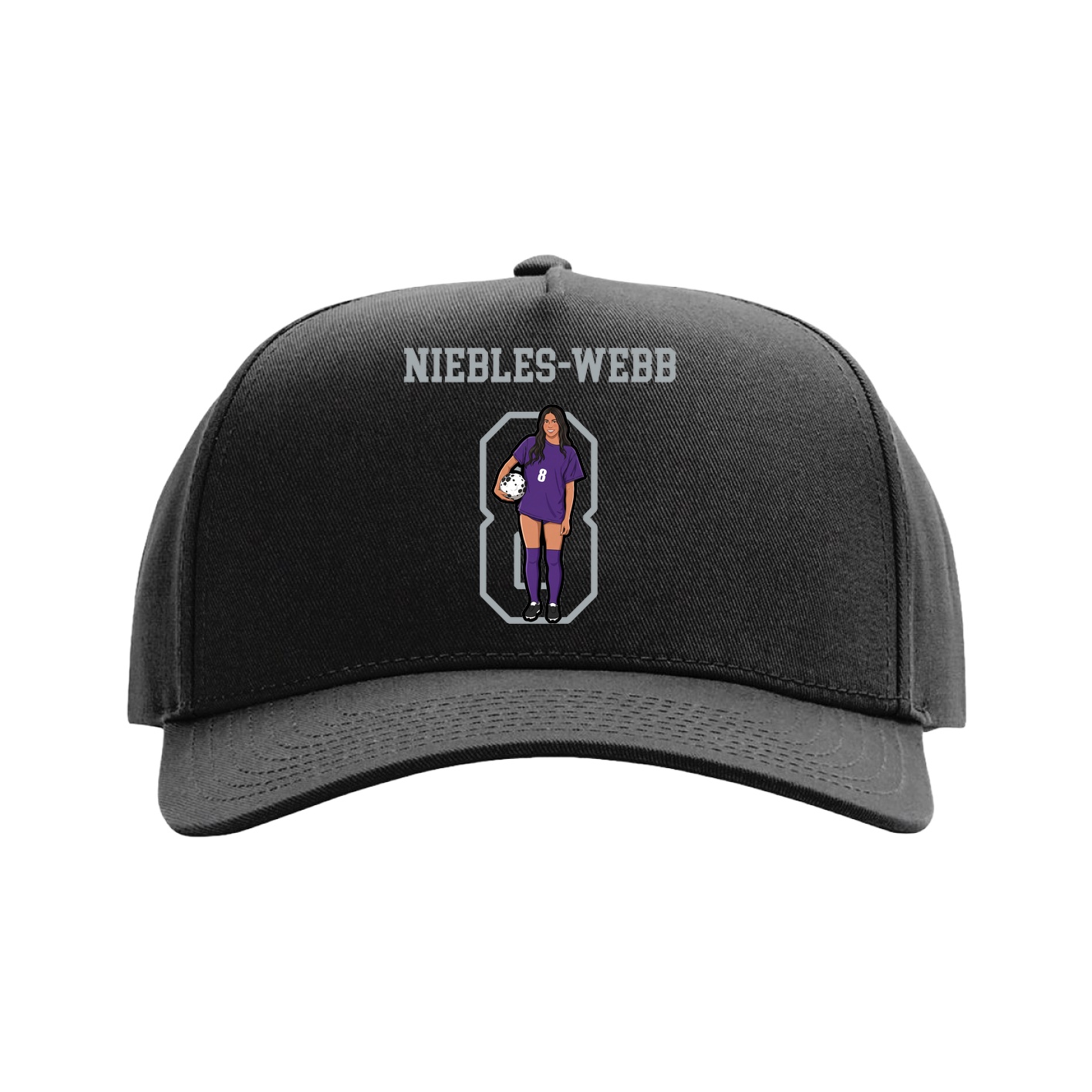 Full Fabric Five-Panel Champ Cap — Shirsey in Black