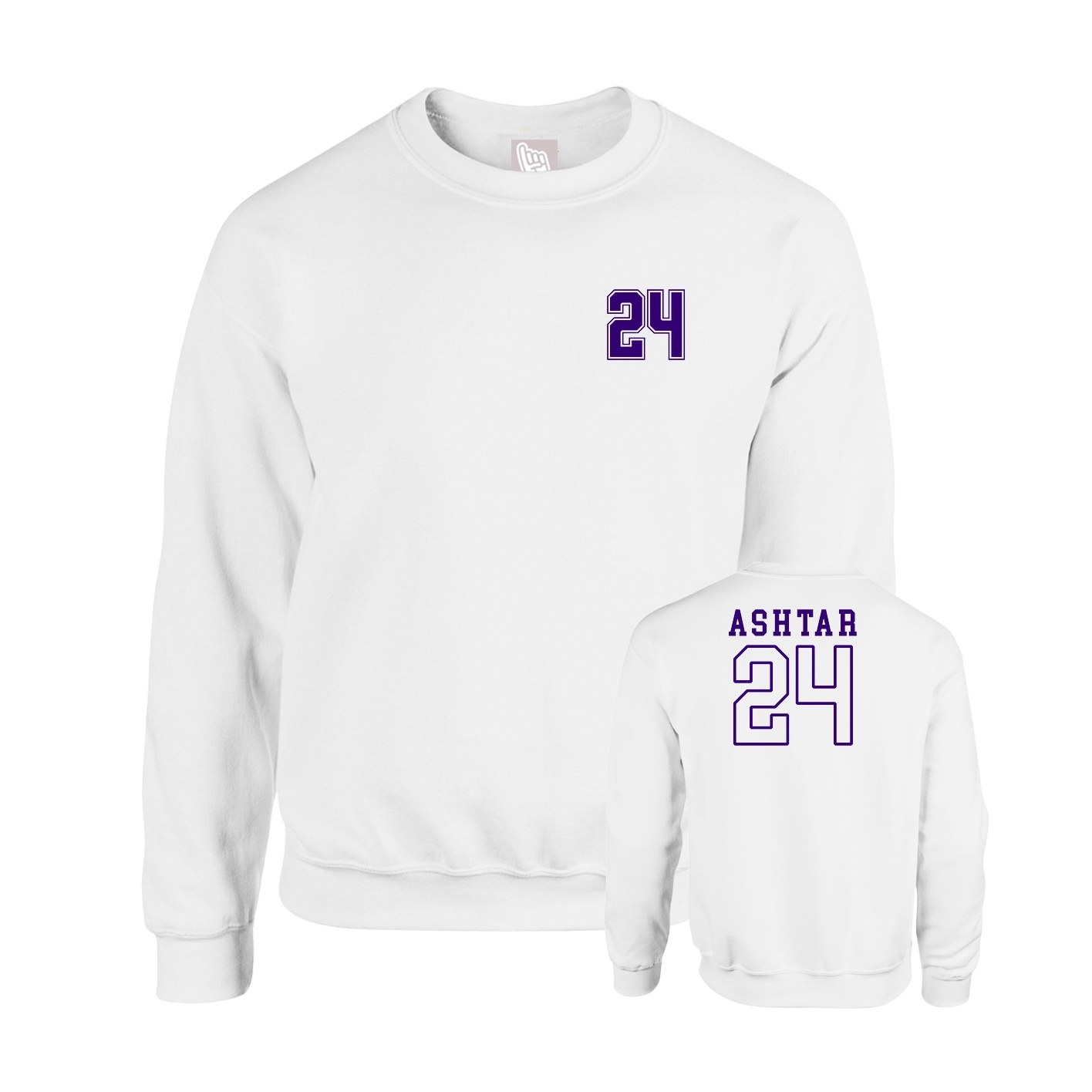 Fleece Crew — Chest Back in White