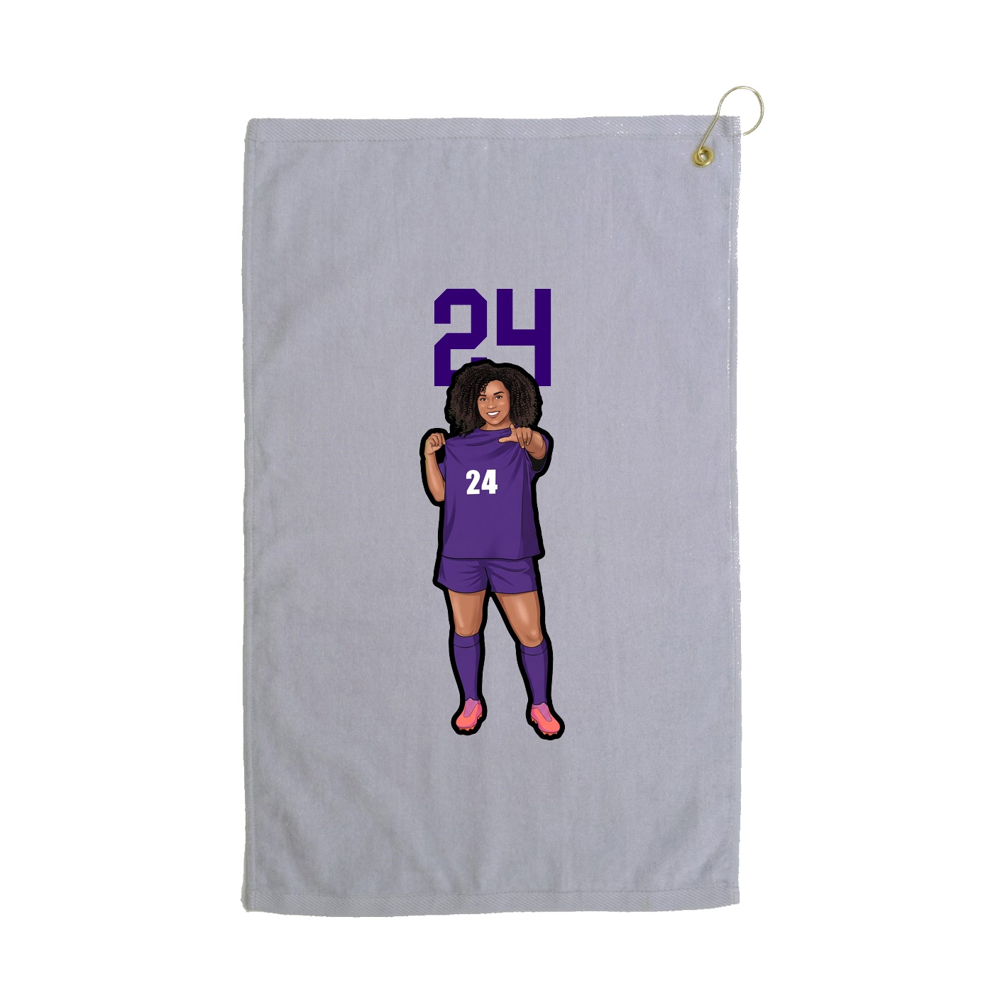 Golf Towel — Number Top in Grey