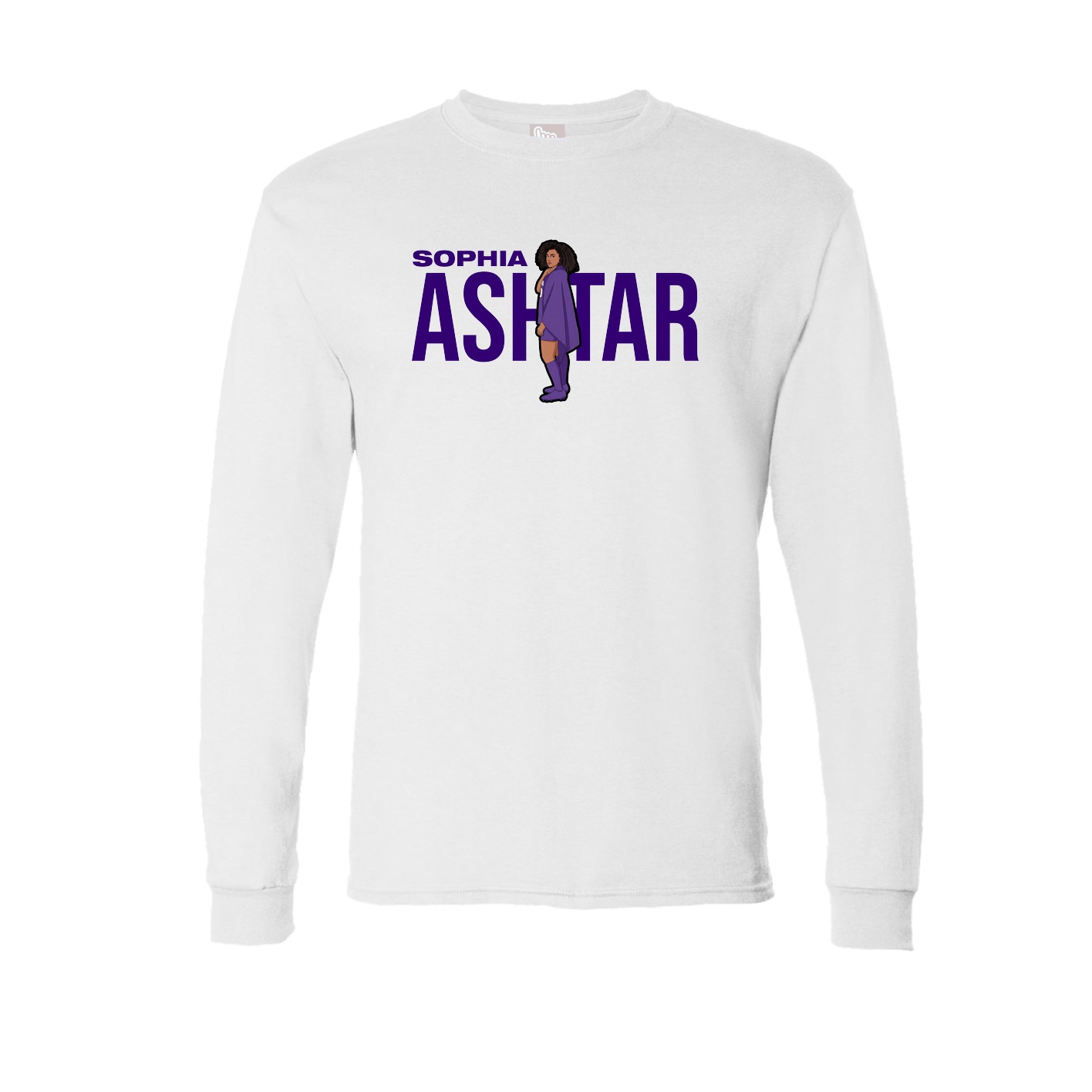Long Sleeve Tee — Player Name in White