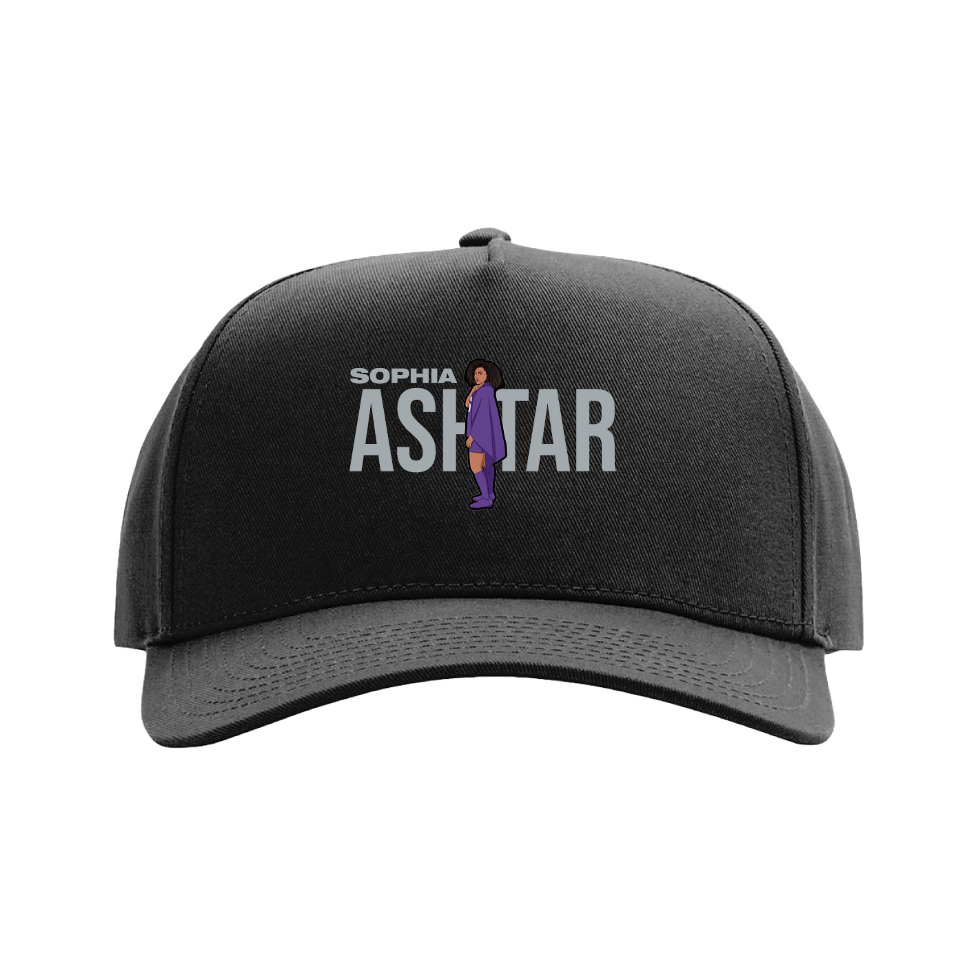 Full Fabric Five-Panel Champ Cap — Player Name in Black